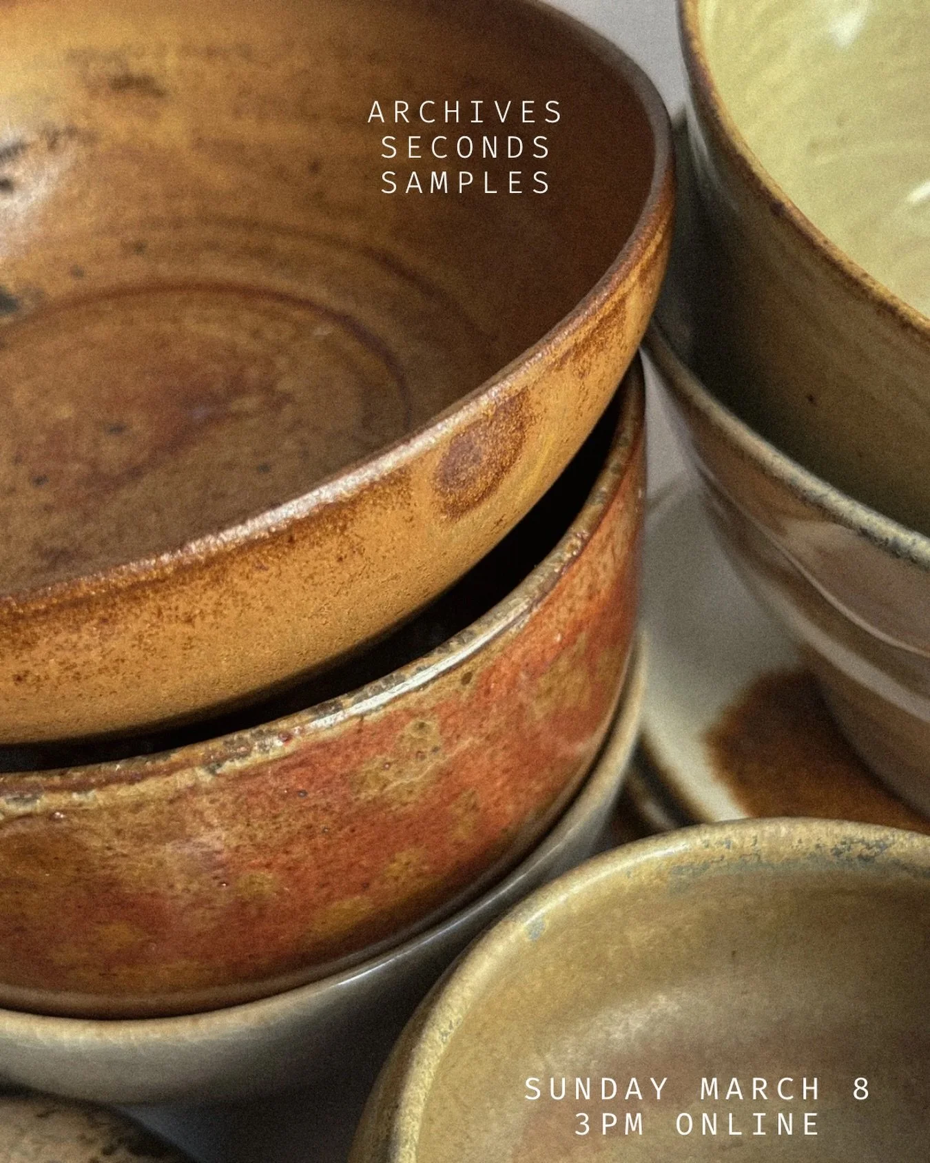 Archive pieces, seconds, and samples are now live on my website. Local pickup only.