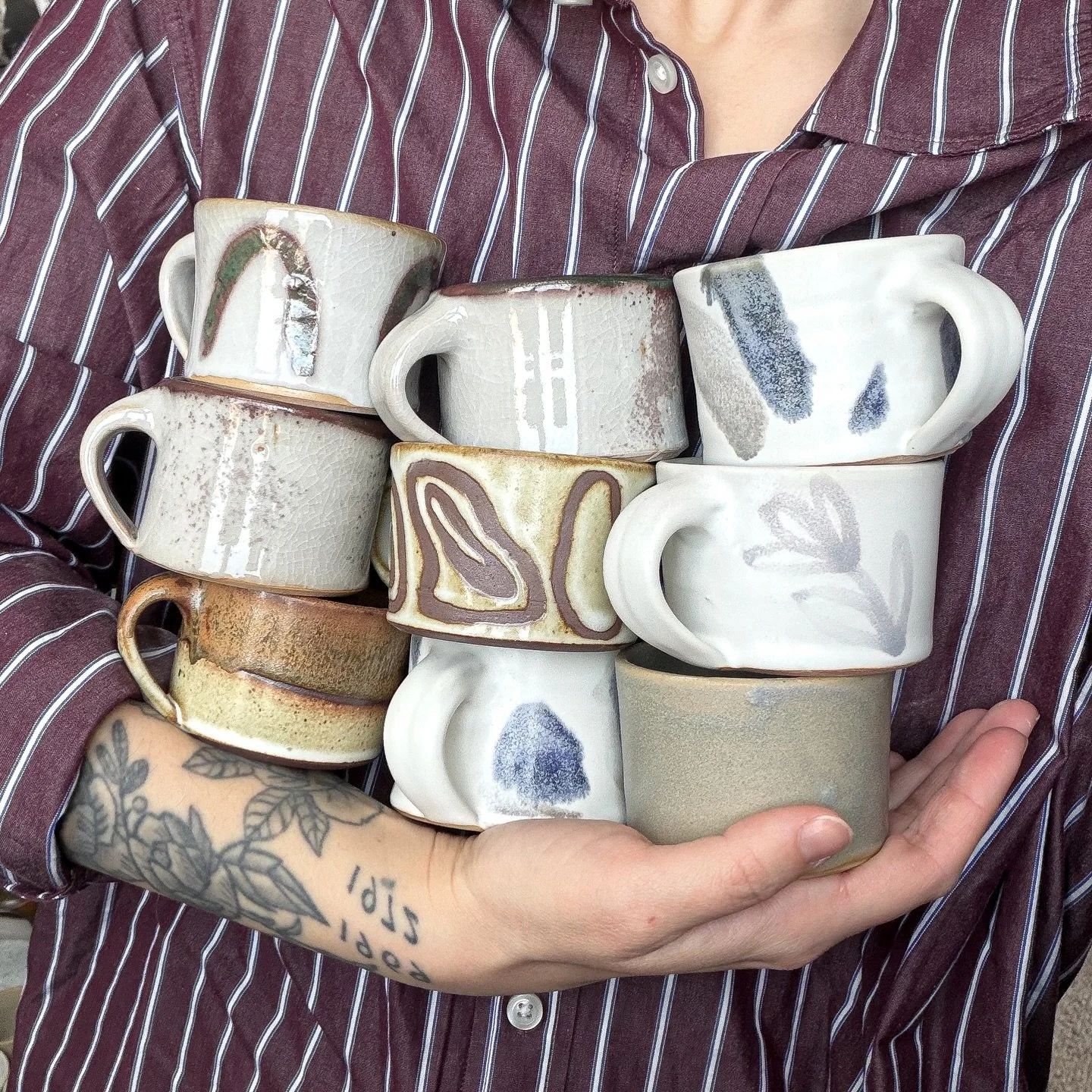 espresso mugs, restocked + ready for @waterloopotters spring sale.