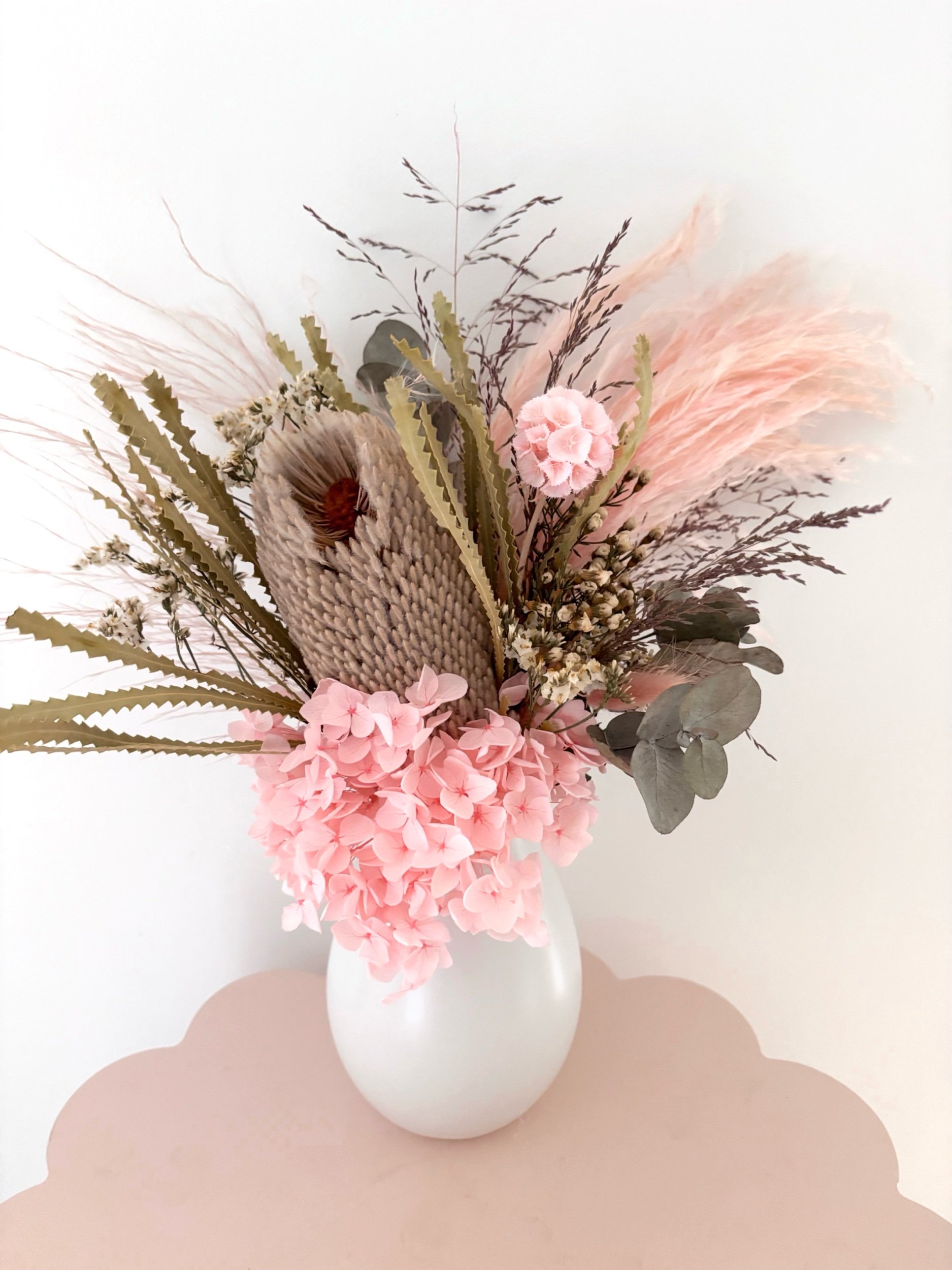 Blush Dried Arrangement - Flor Florals - Cairns Florist, Flower Delivery Cairns - ,Same day flower delivery Cairns.