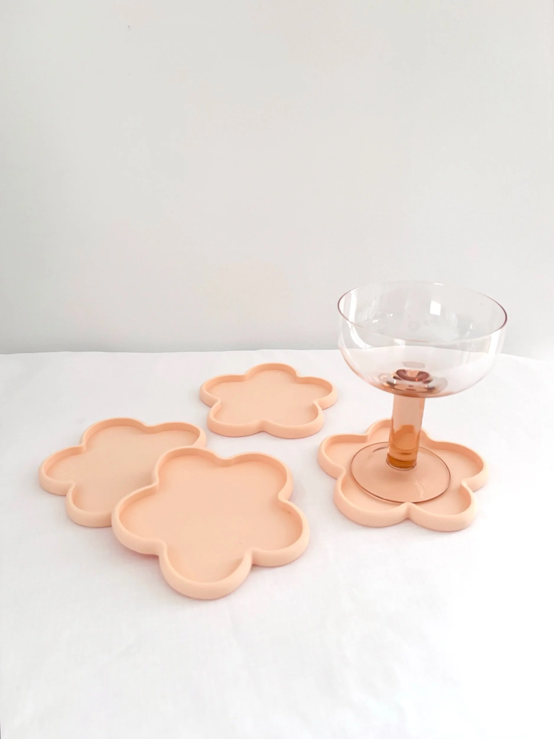 Flor Coaster set - peach - Flor Florals - Cairns Florist, Flower Delivery Cairns - ,Same day flower delivery Cairns.