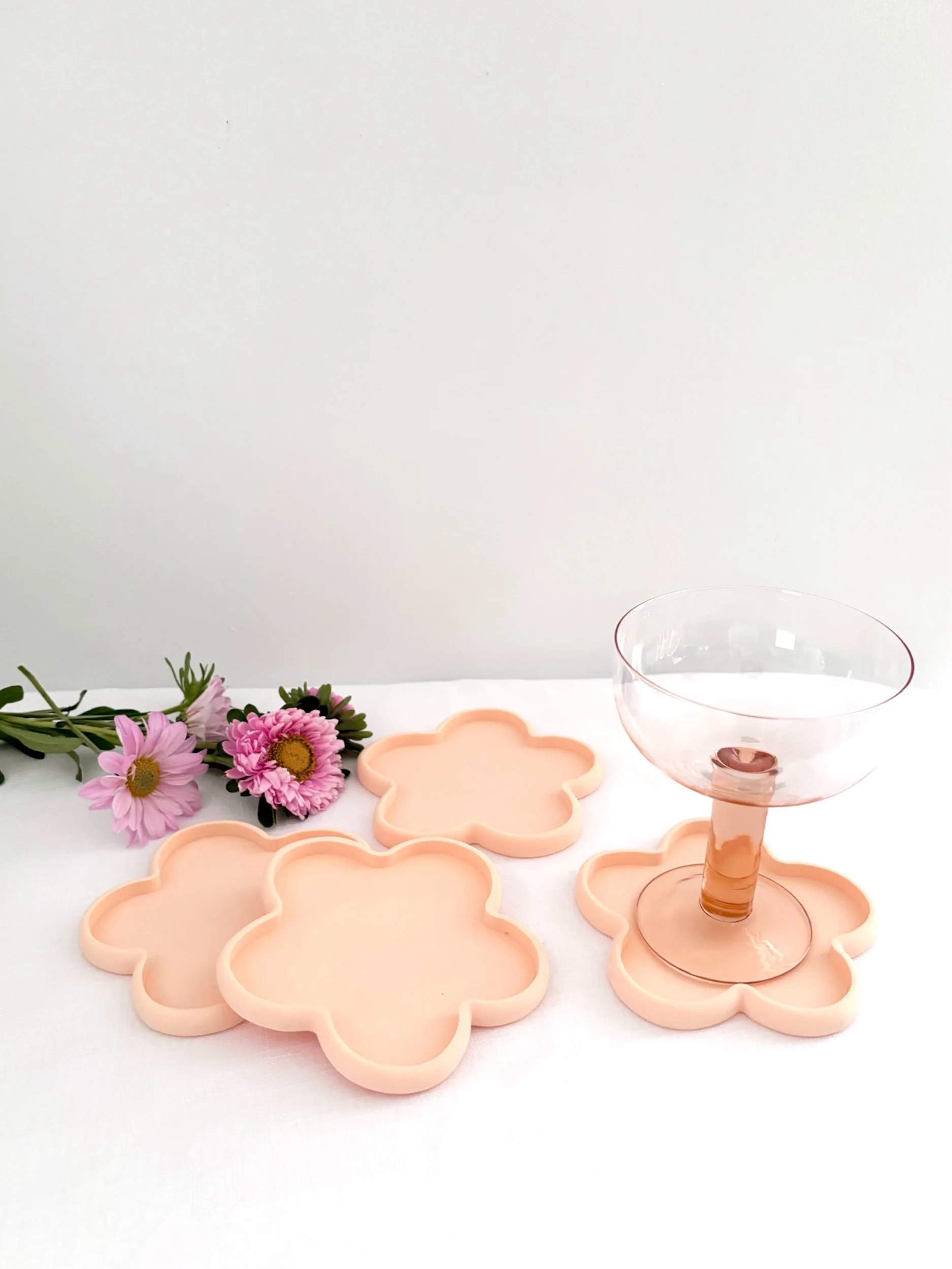 Flor Coaster set - peach - Flor Florals - Cairns Florist, Flower Delivery Cairns - ,Same day flower delivery Cairns.