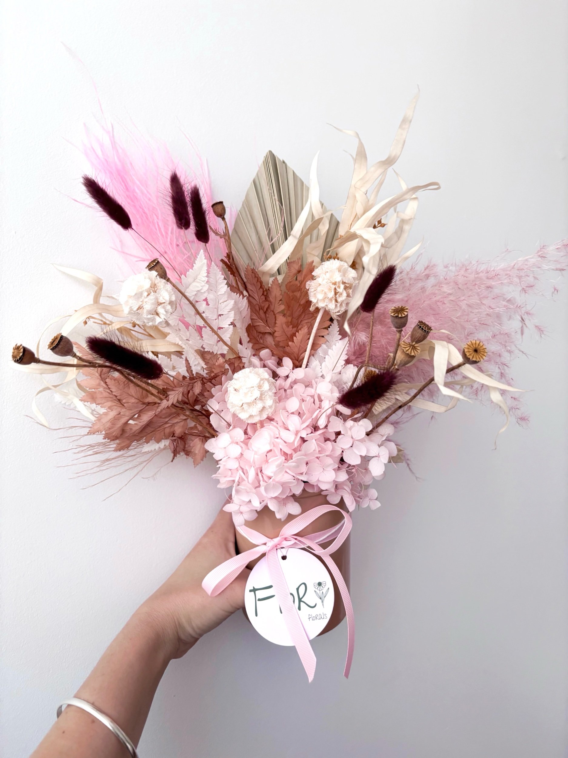 Blush Pink dried arrangement - Flor Florals - Cairns Florist, Flower Delivery Cairns - ,Same day flower delivery Cairns.