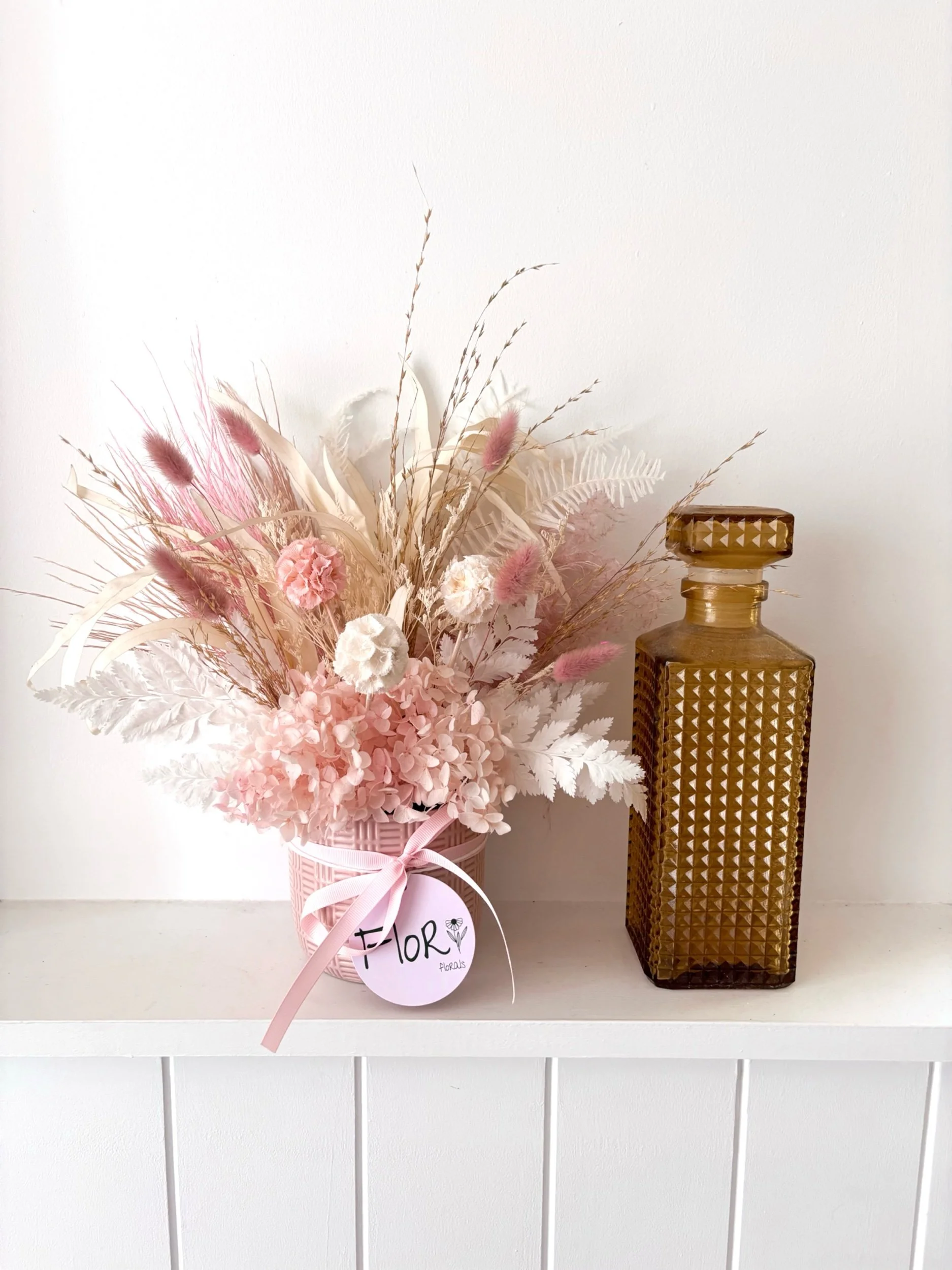 Blush Beauty dried arrangement - SOLD - Flor Florals - Cairns Florist, Flower Delivery Cairns - ,Same day flower delivery Cairns.