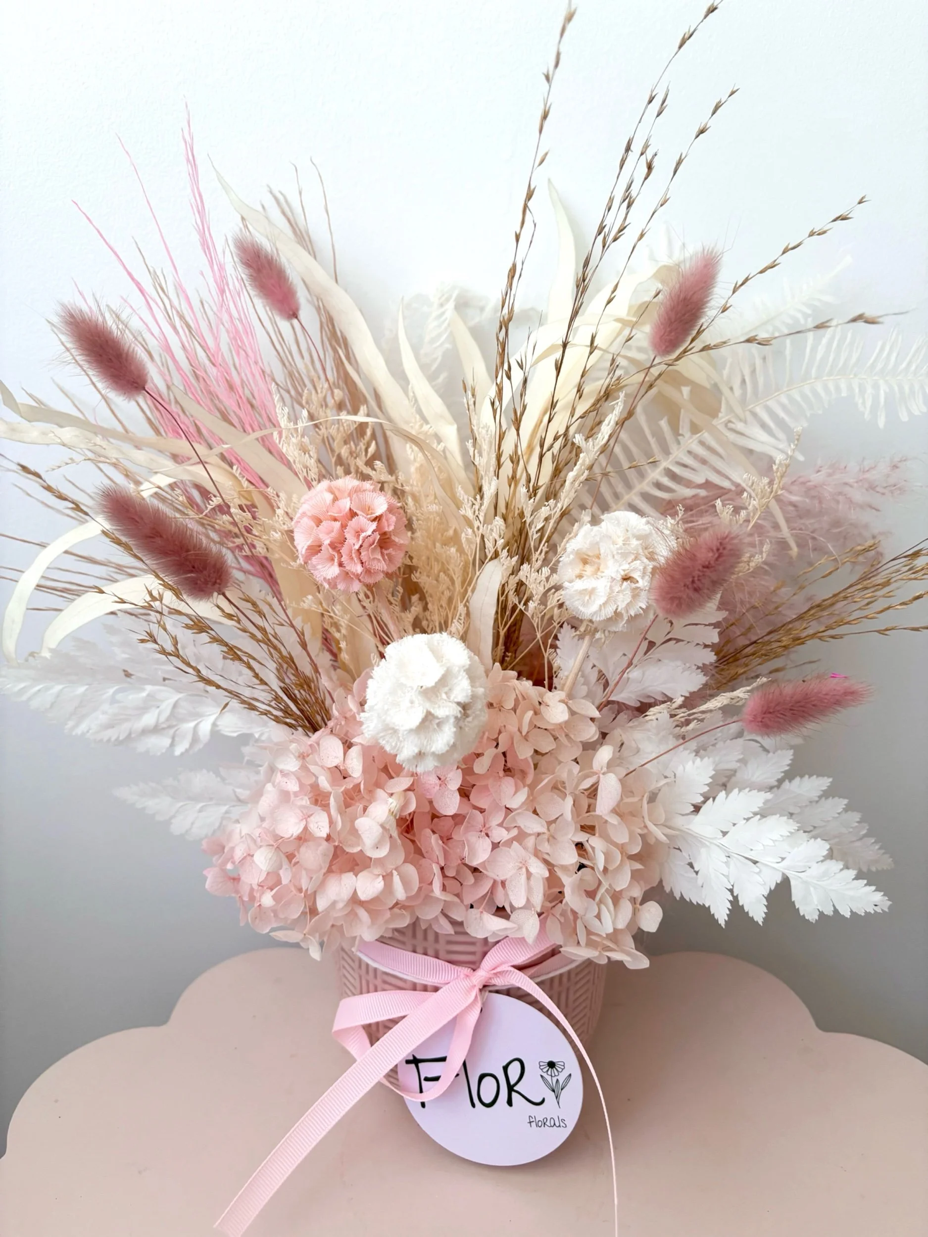 Blush Beauty dried arrangement - SOLD - Flor Florals - Cairns Florist, Flower Delivery Cairns - ,Same day flower delivery Cairns.