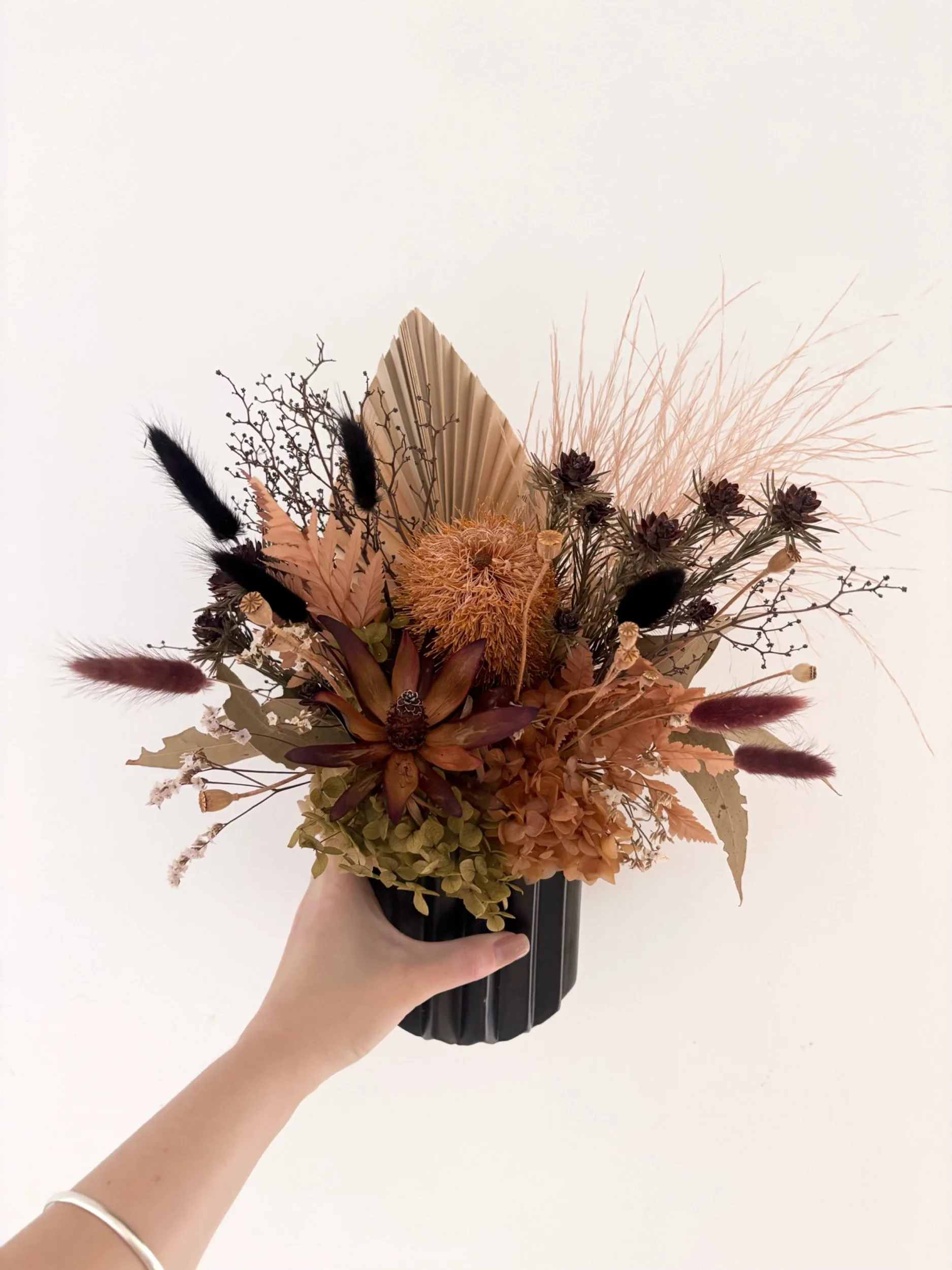 Warm Neutrals Dried Arrangement - Flor Florals - Cairns Florist, Flower Delivery Cairns - ,Same day flower delivery Cairns.