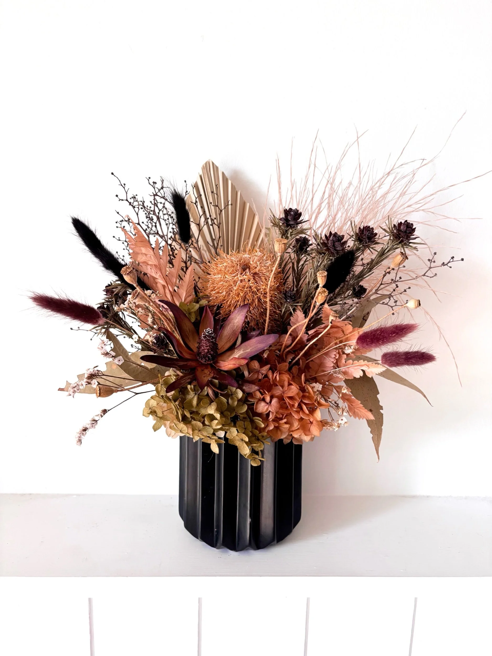 Warm Neutrals Dried Arrangement - Flor Florals - Cairns Florist, Flower Delivery Cairns - ,Same day flower delivery Cairns.