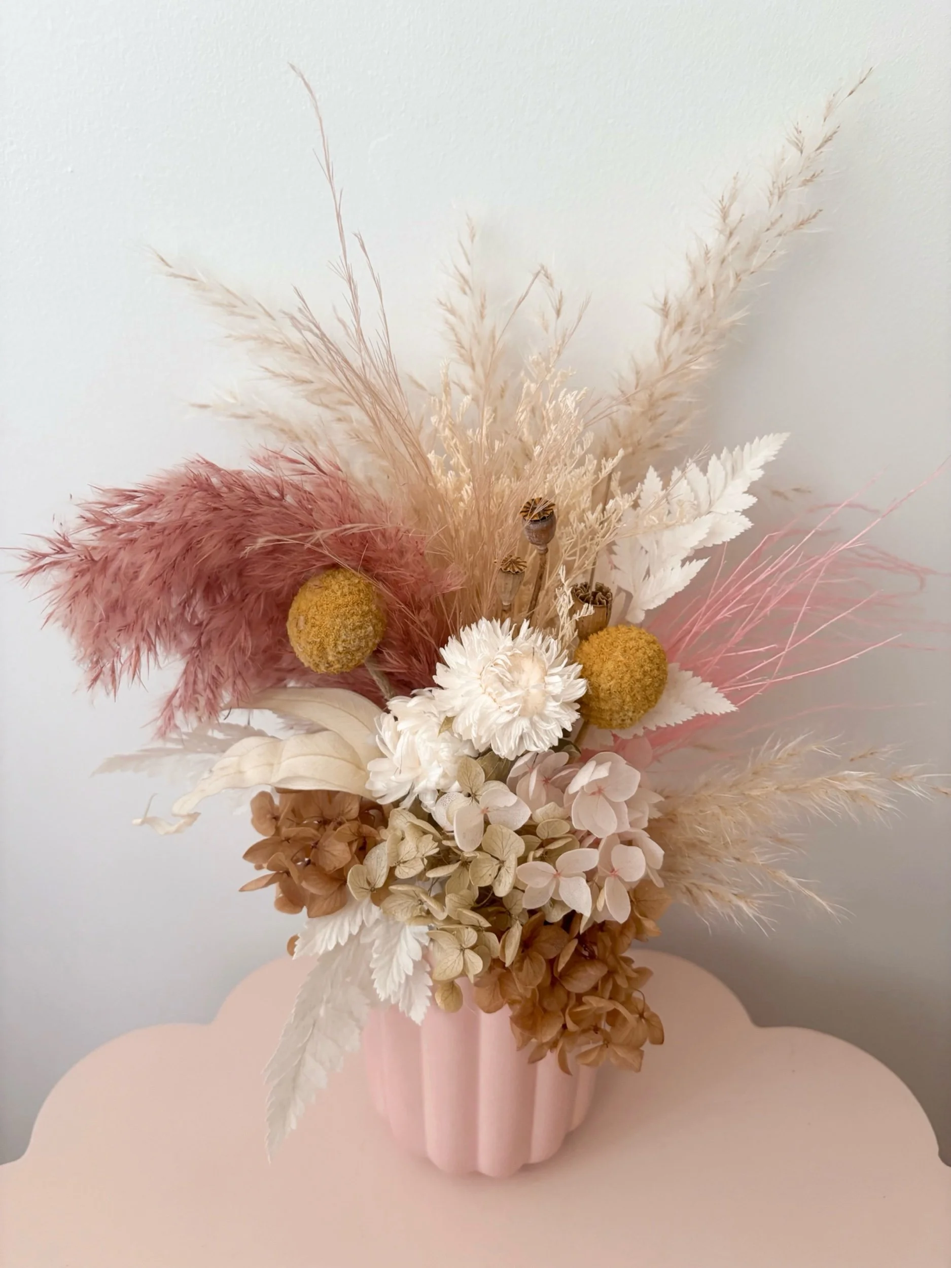 Blush Pink dried arrangement SOLD - Flor Florals - Cairns Florist, Flower Delivery Cairns - ,Same day flower delivery Cairns.