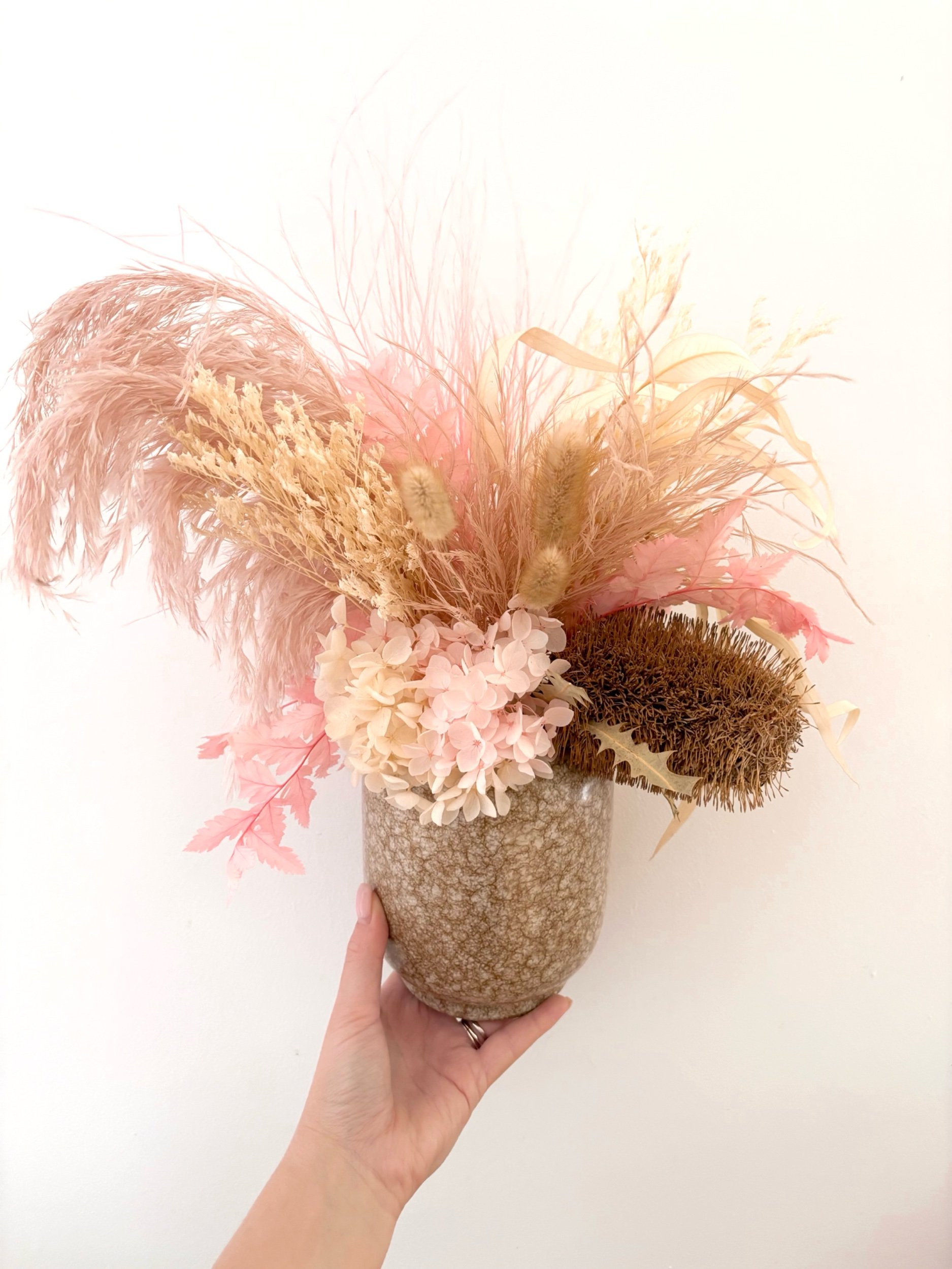 Blush Neutrals Dried Arrangement - Flor Florals - Cairns Florist, Flower Delivery Cairns - ,Same day flower delivery Cairns.