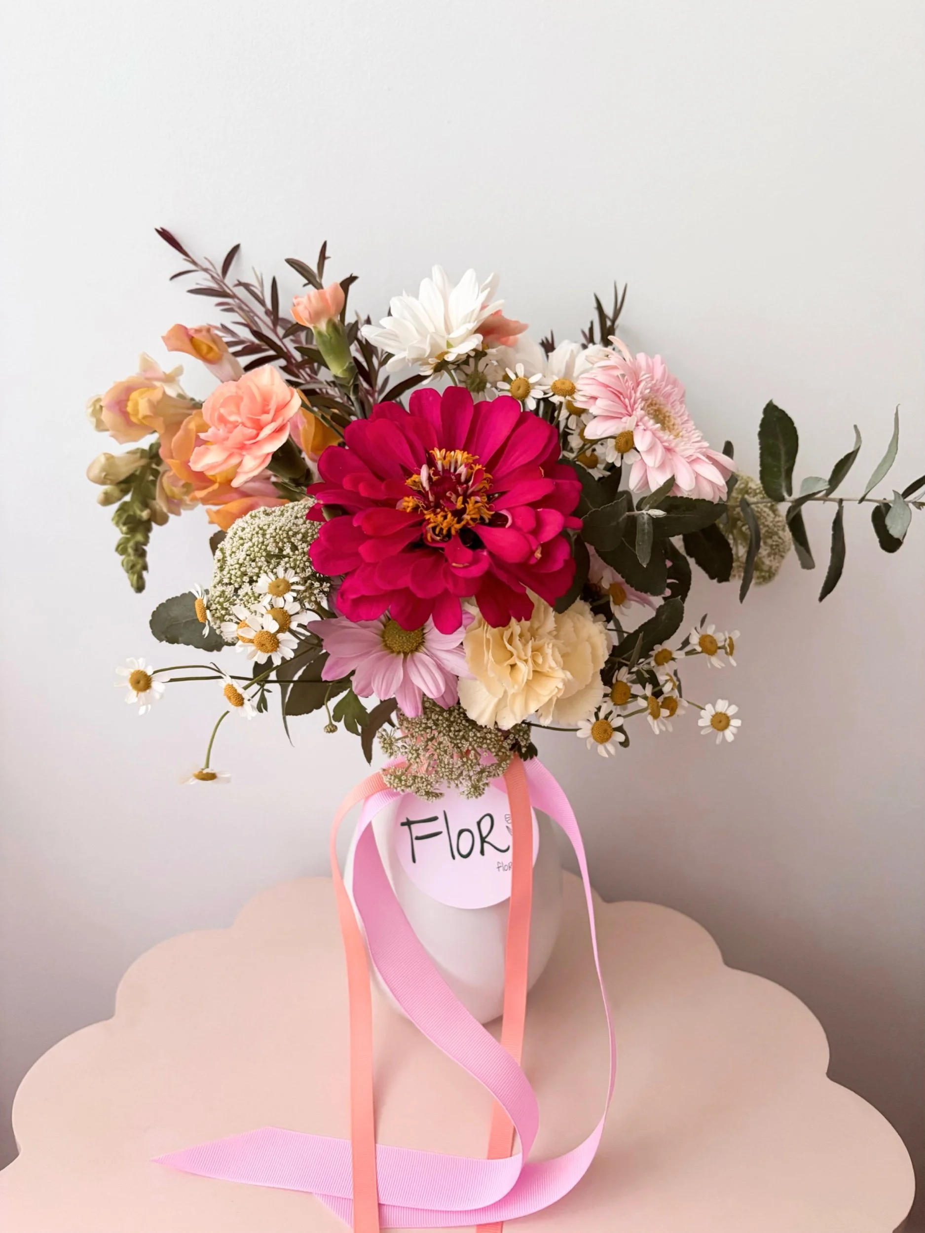 White Posy Jar - Flor Florals - Cairns Florist, Flower Delivery Cairns - ,Same day flower delivery Cairns.