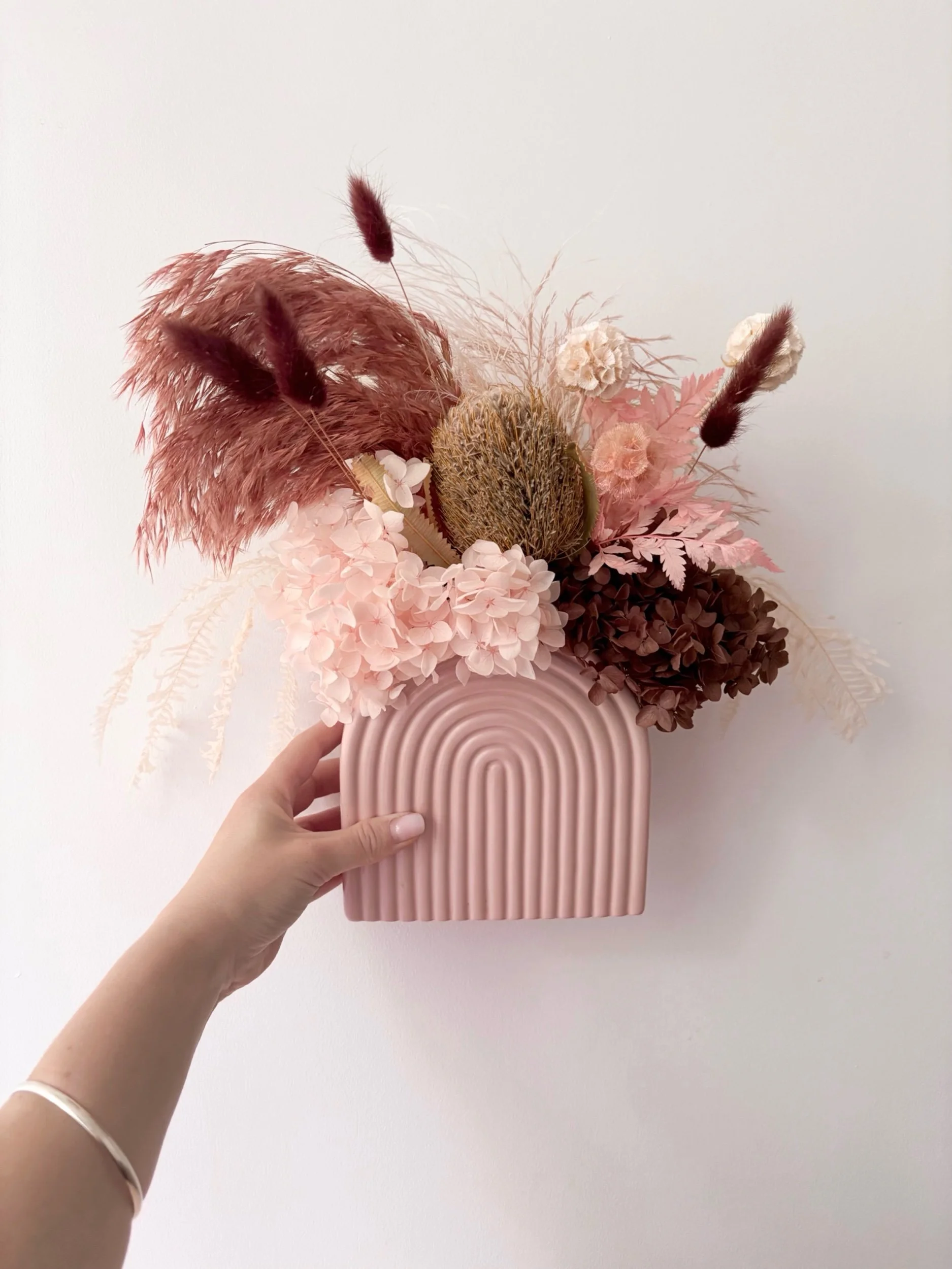 Blush Neutrals Dried Arrangement - Flor Florals - Cairns Florist, Flower Delivery Cairns - ,Same day flower delivery Cairns.