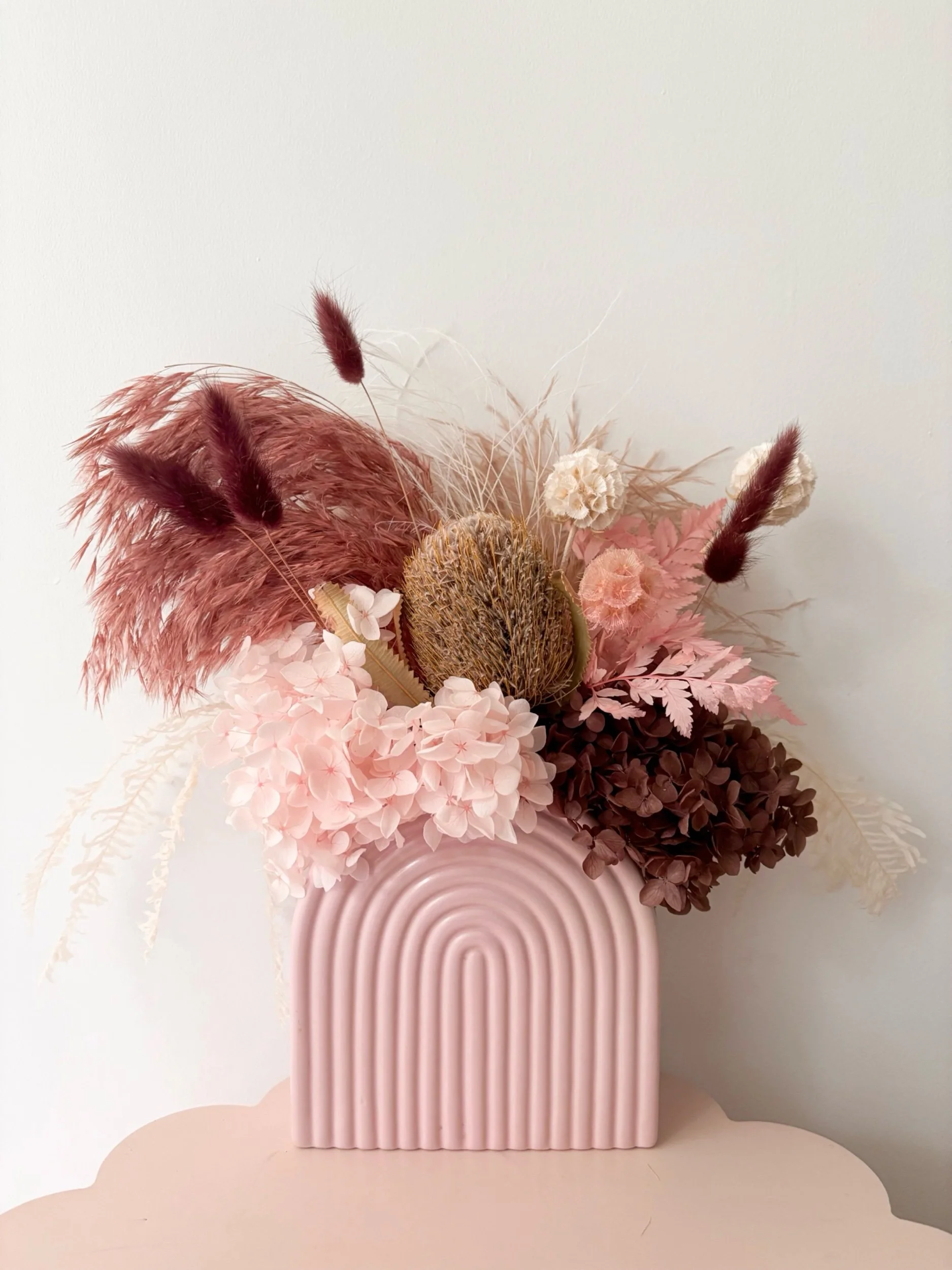 Blush Neutrals Dried Arrangement - Flor Florals - Cairns Florist, Flower Delivery Cairns - ,Same day flower delivery Cairns.