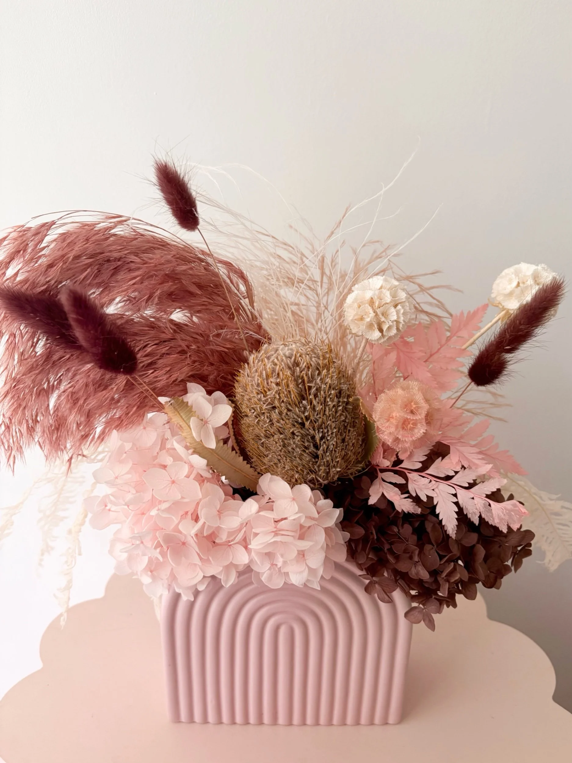 Blush Neutrals Dried Arrangement - Flor Florals - Cairns Florist, Flower Delivery Cairns - ,Same day flower delivery Cairns.