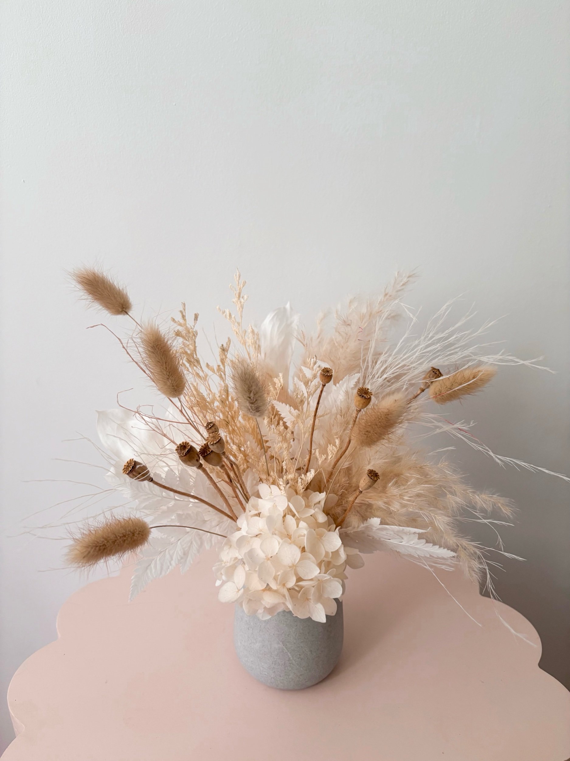 Grey small dried arrangement - Flor Florals - Cairns Florist, Flower Delivery Cairns - ,Same day flower delivery Cairns.