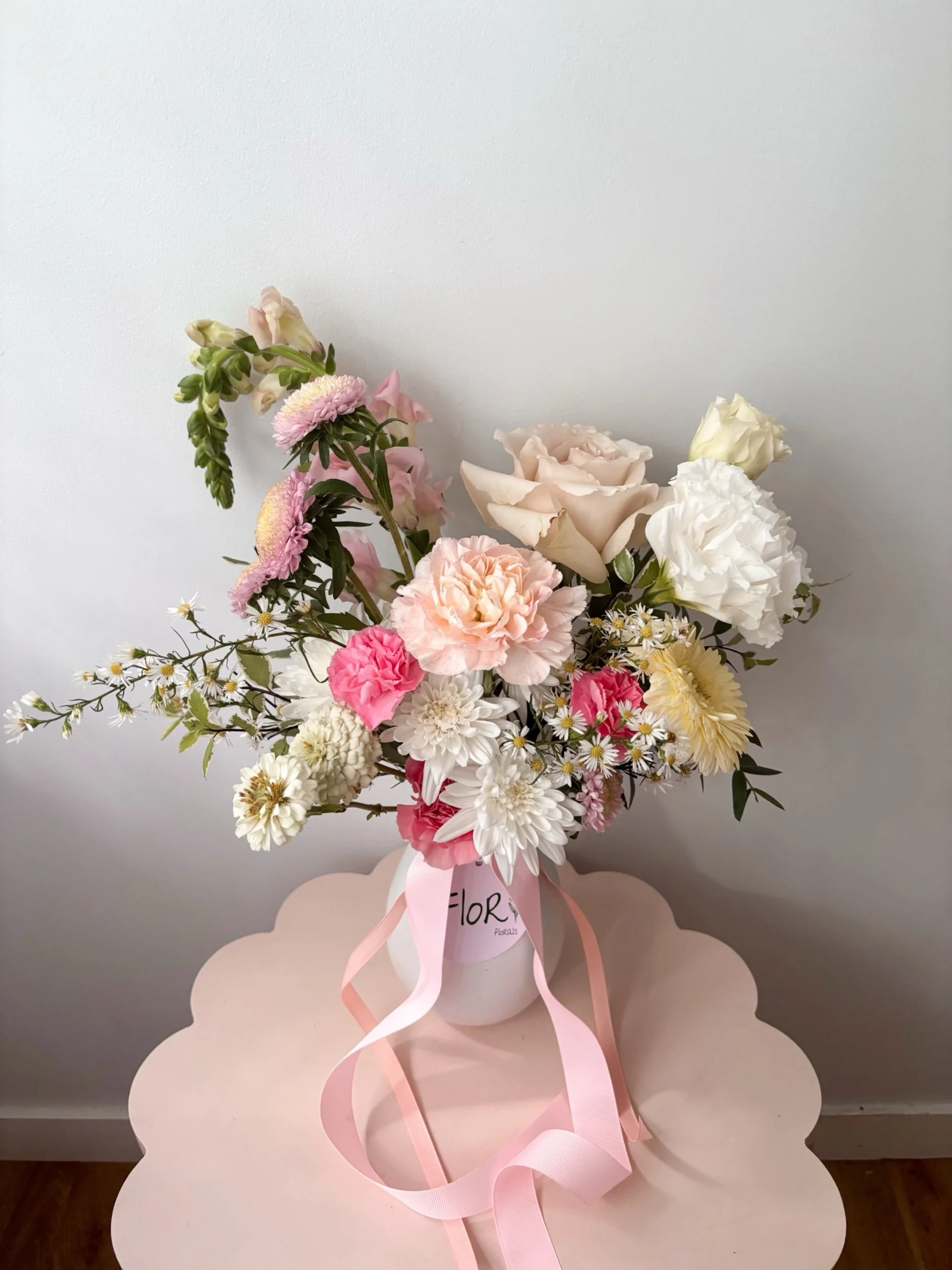 MOTHER'S DAY - White Posy Jar - Flor Florals - Cairns Florist, Flower Delivery Cairns - ,Same day flower delivery Cairns.