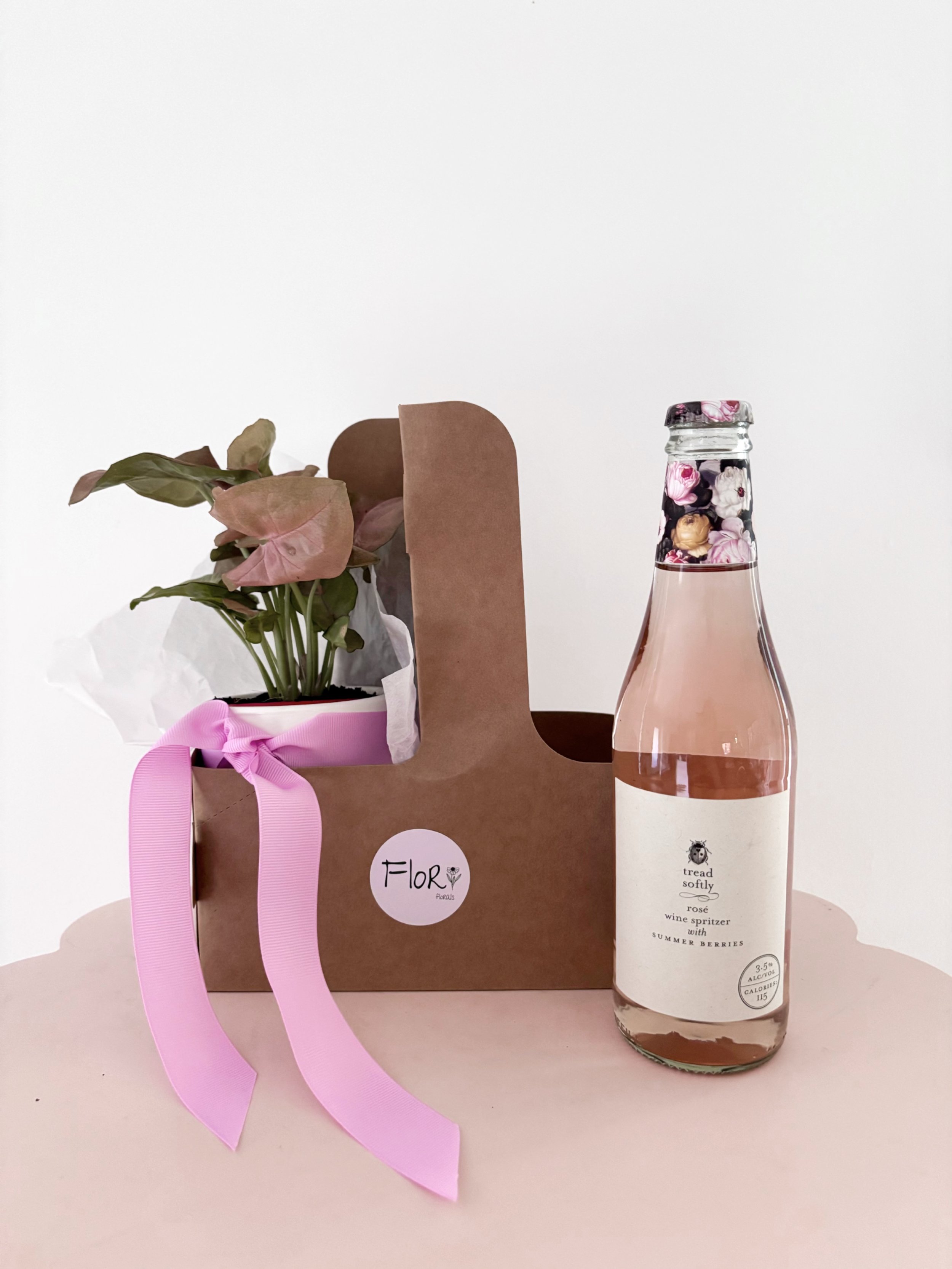 Plant & Drink combo - Flor Florals - Cairns Florist, Flower Delivery Cairns - ,Same day flower delivery Cairns.