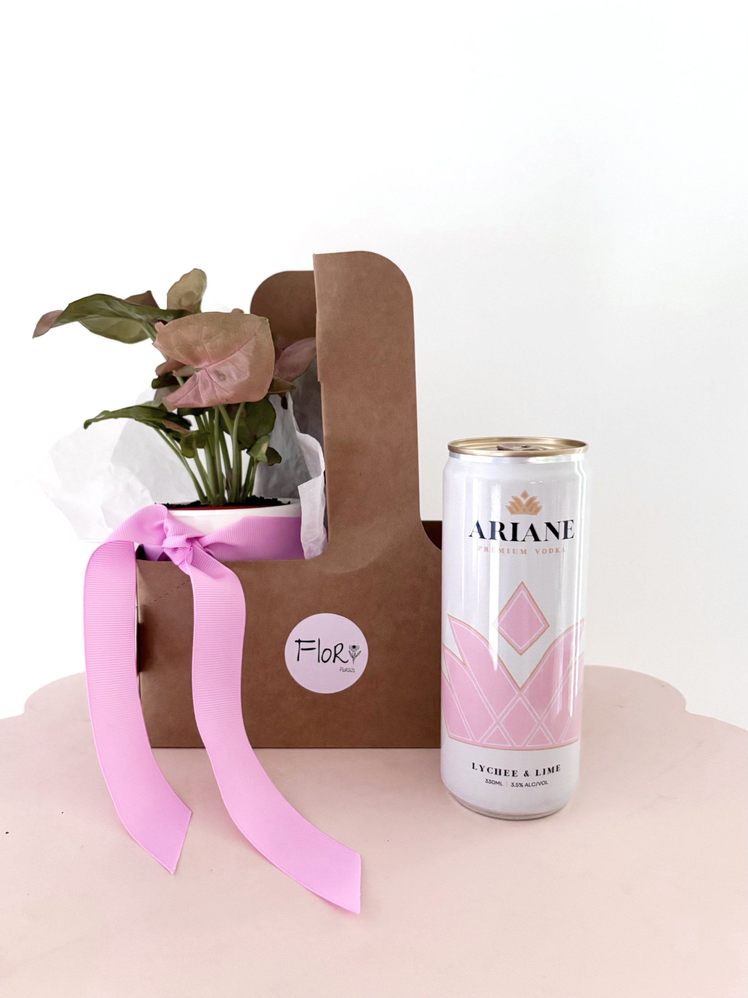 Plant & Drink combo - Flor Florals - Cairns Florist, Flower Delivery Cairns - ,Same day flower delivery Cairns.