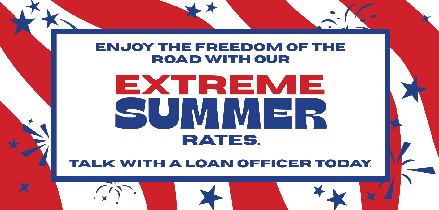 CCFCU "Extreme Summer" Rate Sheet Graphic