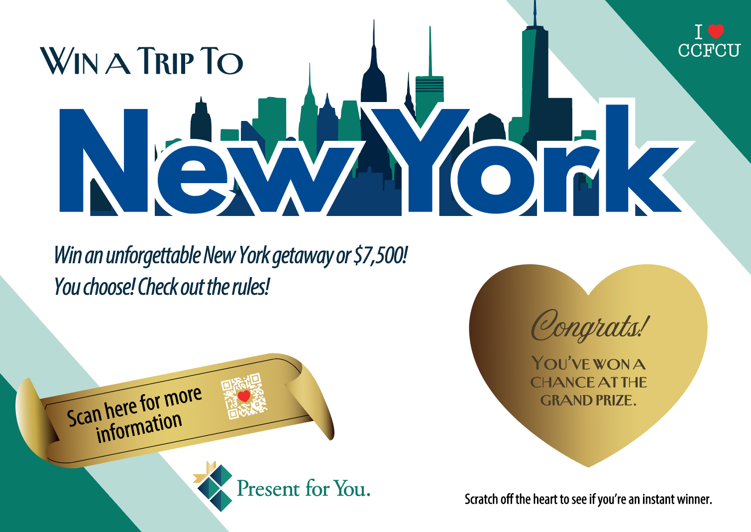 "I Heart CCFCU" Scratch Off Card Concept