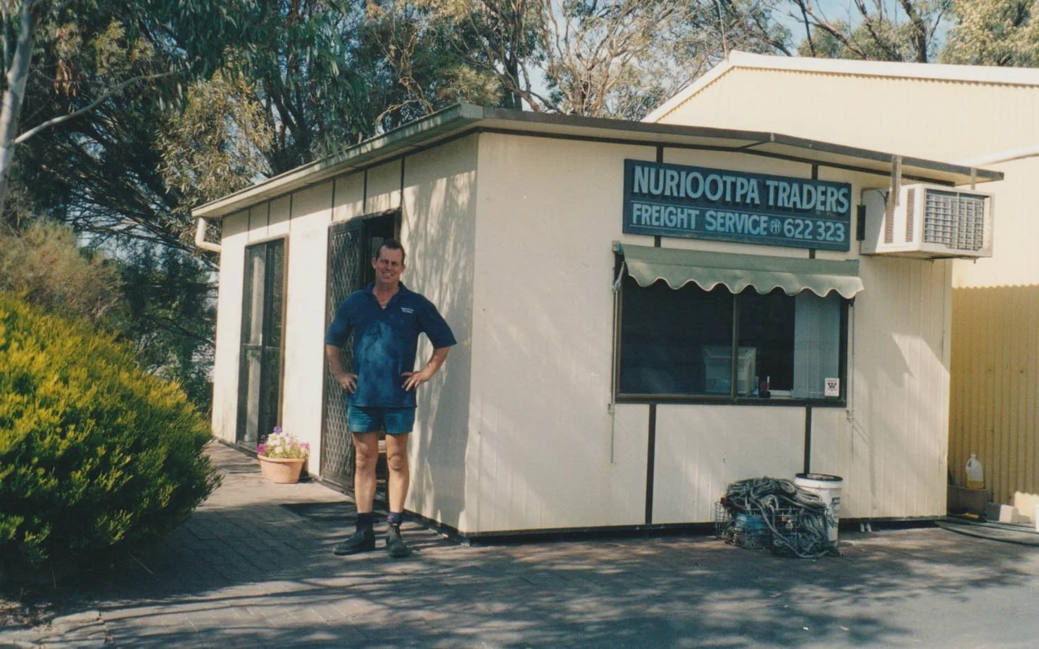 Kym Roocke, the founder, standing out the front of the old Nuriootpa Traders office