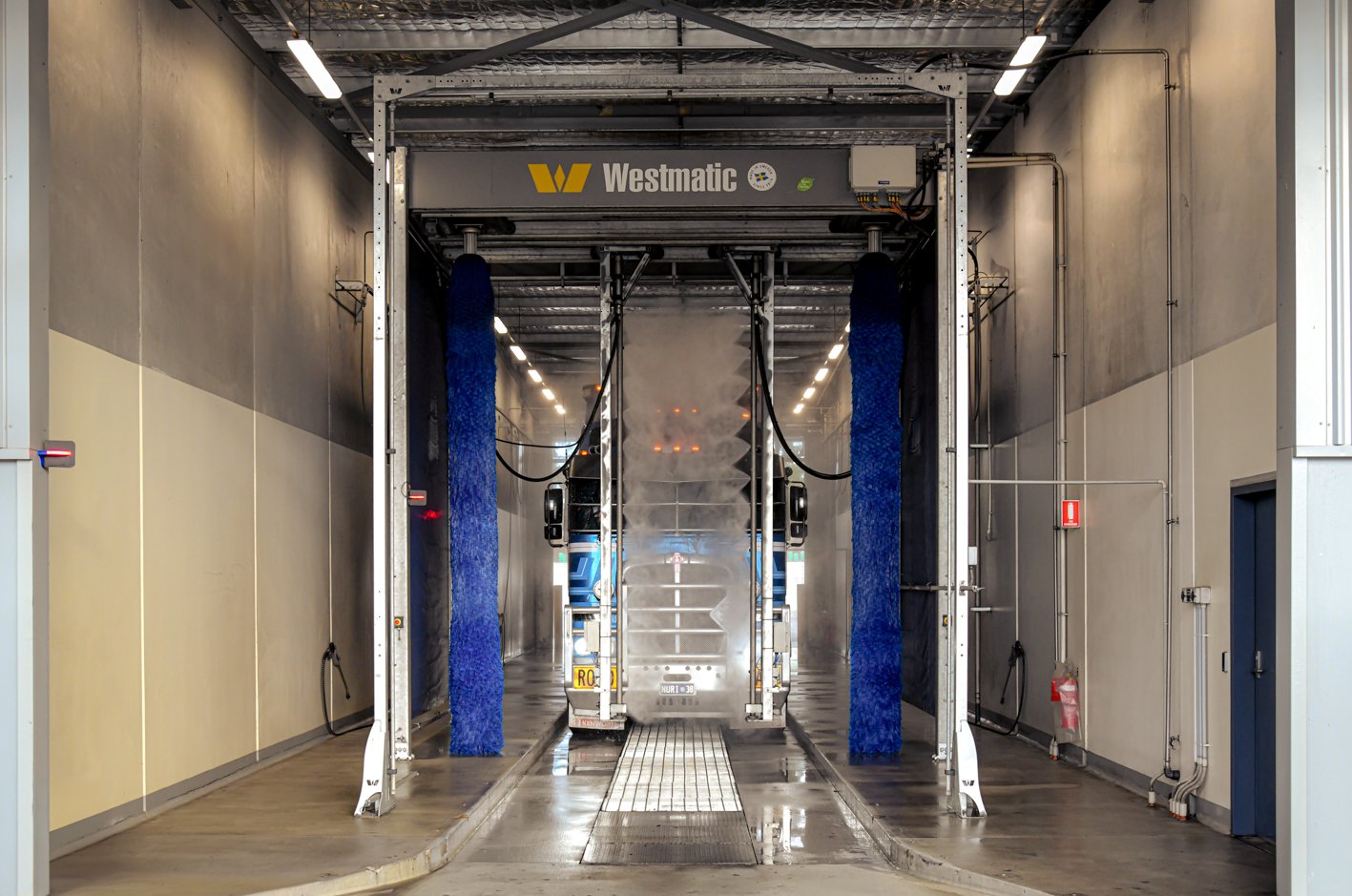 Nuriootpa Traders truck inside the new truck wash.