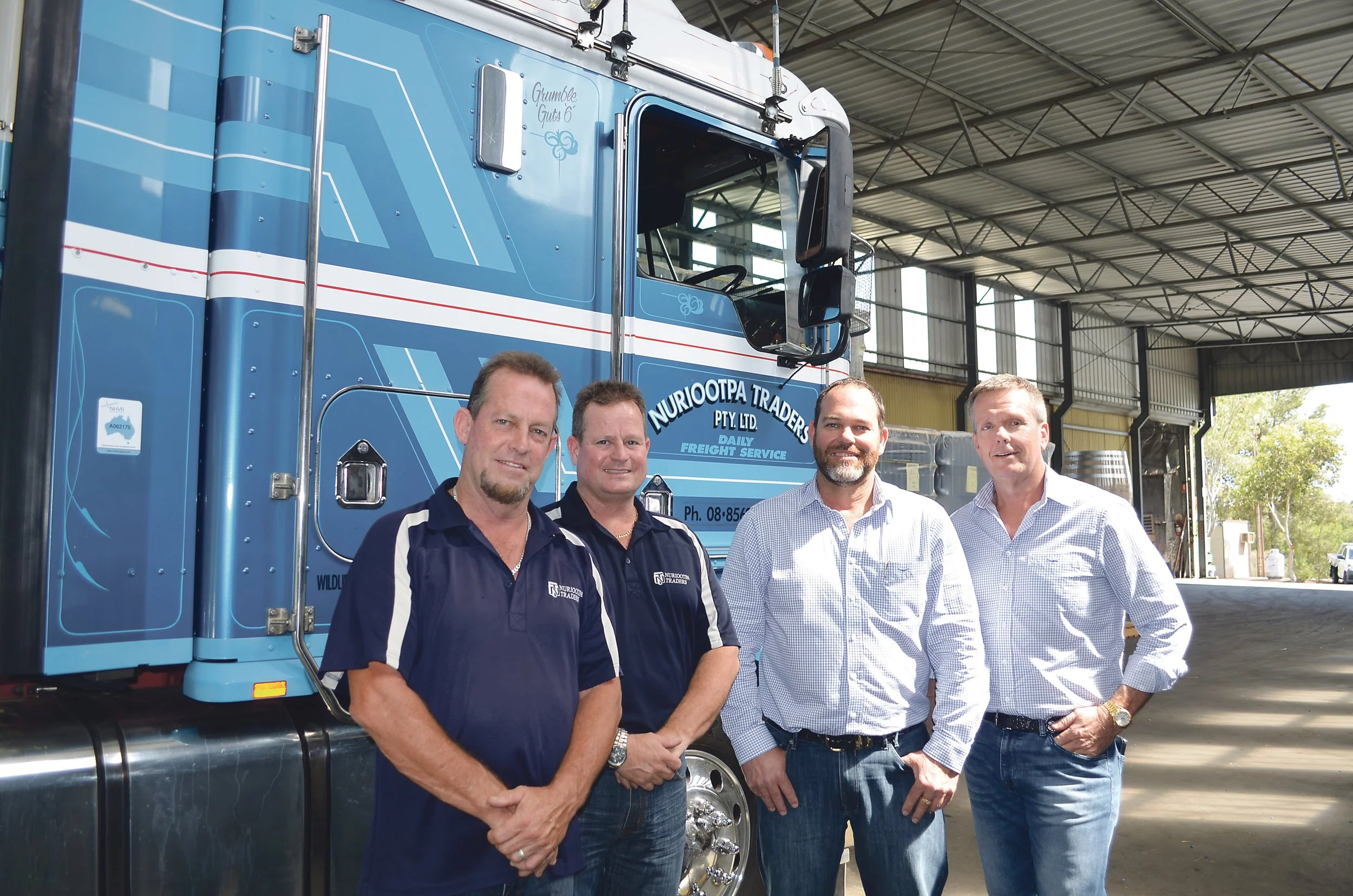 Nuriootpa Traders previous owners and founders Kym and Nigel Roocke with new owners and directors Jamie and Hollywood