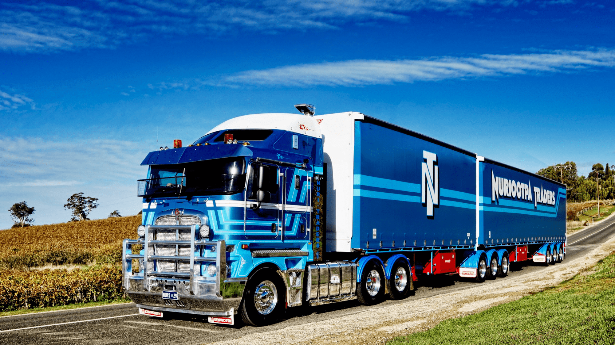 Nuriootpa Traders truck driving.