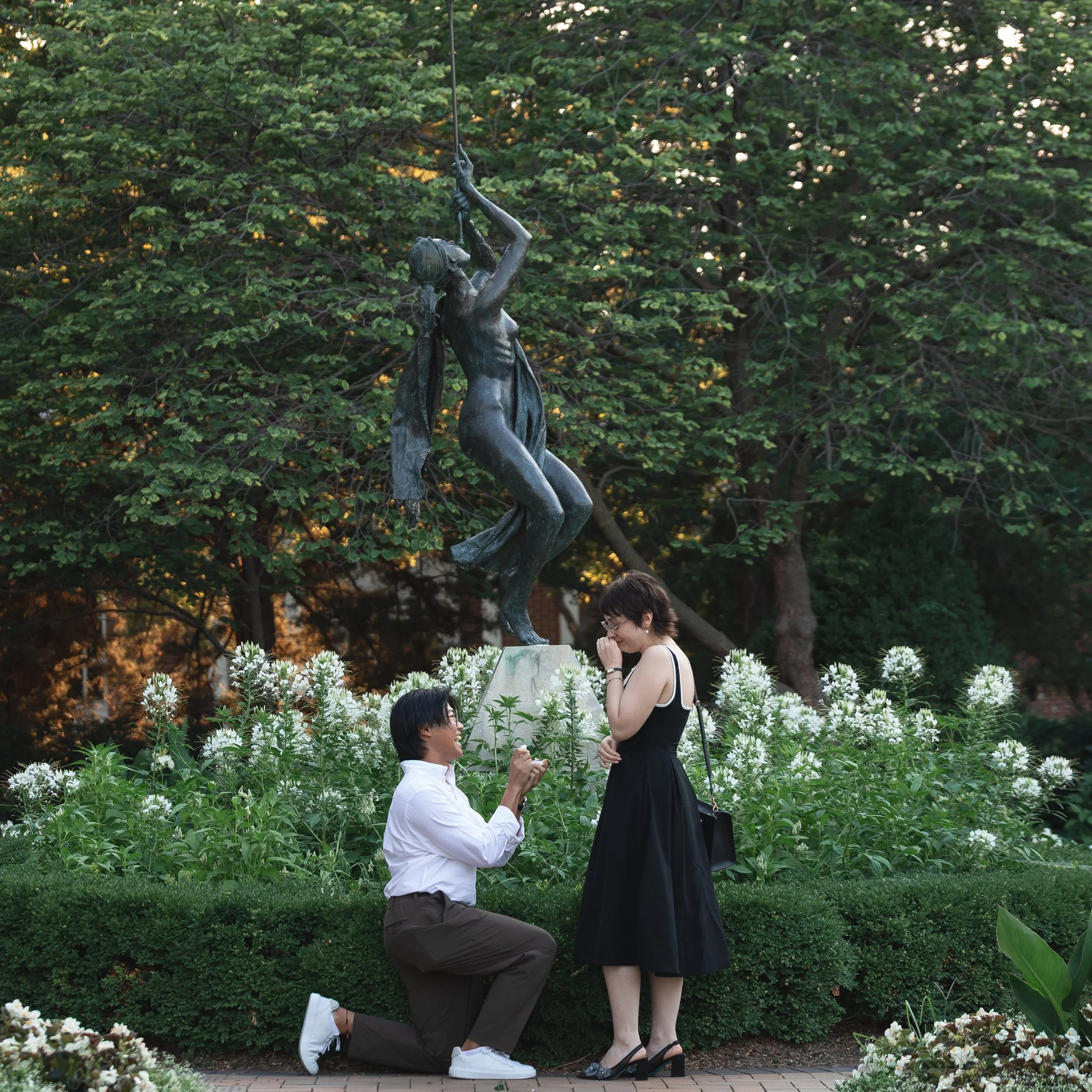 One question. One answer. A lifetime ahead. 💍

Congrats to Caroline &amp; Nik ✨ We&rsquo;re so thankful we got to witness this momentous occasion 🤍

#omahaproposal #proposalphotographer #engaged #nebraskaphotographer #lathropweddingco