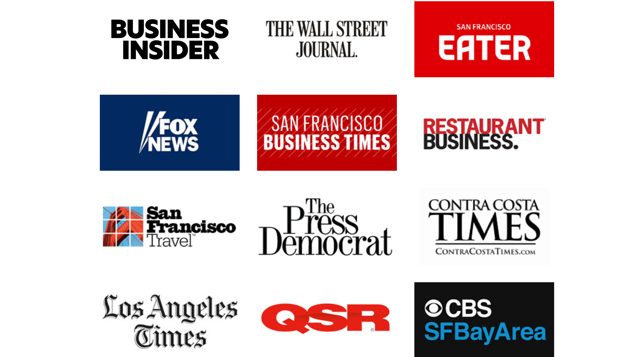 Full Plate Restaurant Consulting Press. Business Insider, The Wall Street Journal, Eater, Fox News, San Francisco Business Times, The Press Democrat, Contra Costa Times, Los Angeles Times, CBS, QSR, and SFBayArea.