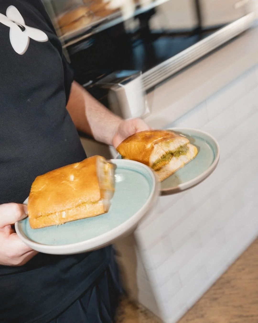 Have you ever tried grilled peach, halloumi, pesto, rocket, and a hot honey glaze in a panini? Try it now! Our Summer Sunrise is here! ☀️🍑 Fresh, vibrant and available for a week (or until sold out!). Don&rsquo;t miss this summer beauty! 🌴