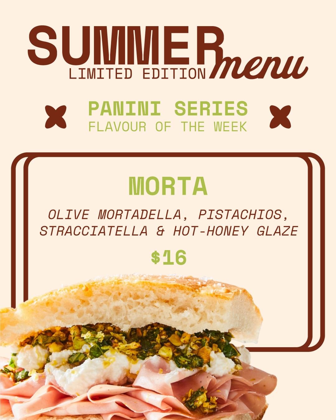 From this Thursday 27th, our next flavour-full Toasty Thursday special is the Morta! ❤️&zwj;🔥 Jam-packed with big flavour and an extra kick thanks to our hot-honey glaze! 🐝 What more could you ask for? Available for one week only or until sold out!