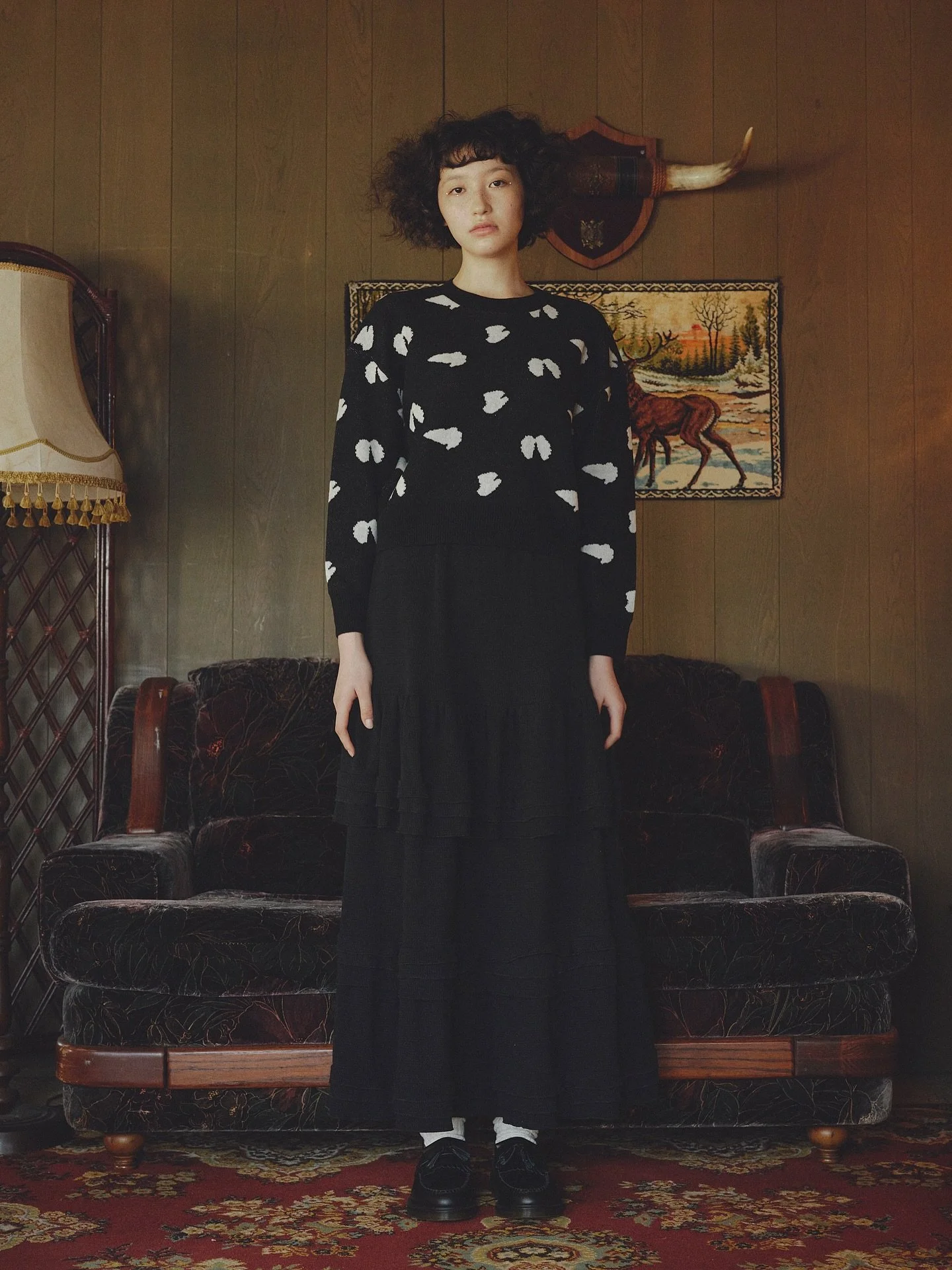 ・
Ame 2025 SEASON 1
&ldquo;Dream a little dream&rdquo; COLLECTION
----------------------------------------
@ame_official_acc &times; @folk_made 

・Wings jacquard pullover
スポンディッシュで膨らみのある糸を使用したジャガードセーター。

・Village ruffle long skirt
一枚で存在感がある、秋にピッタリなスカ