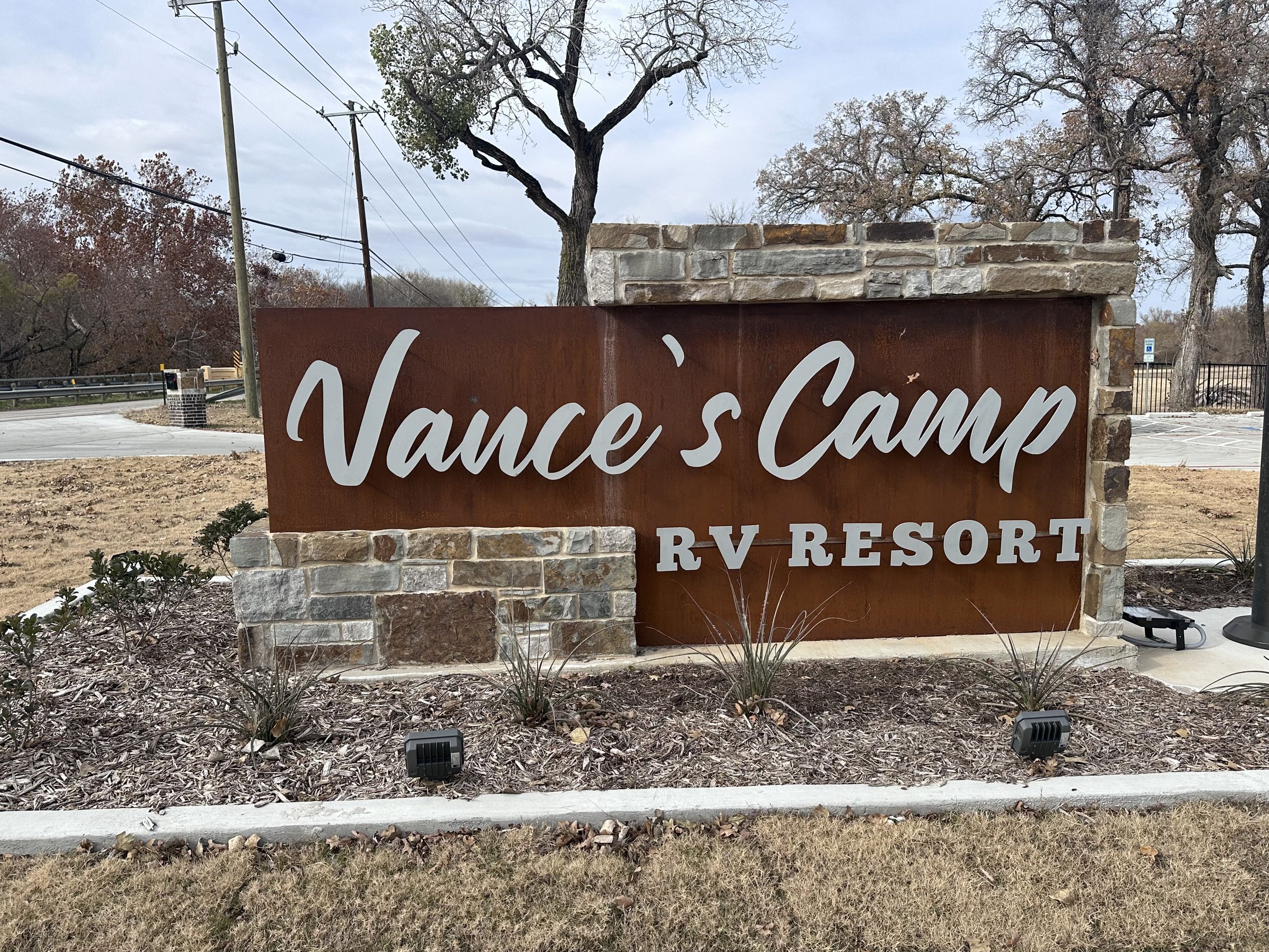 Sign that reads Vance's Camp RV Resort