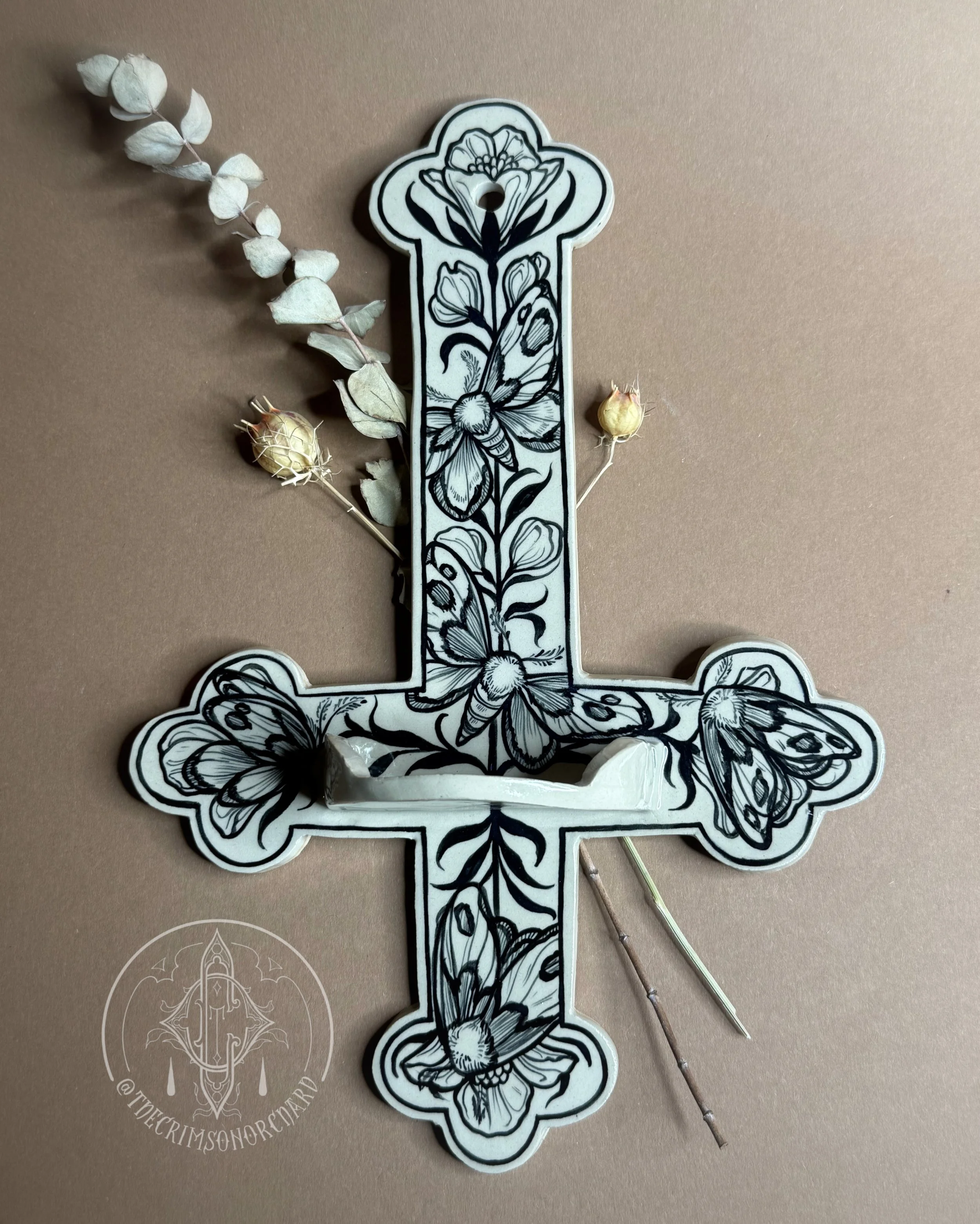 Moths - Cross Wall Hanging Altar