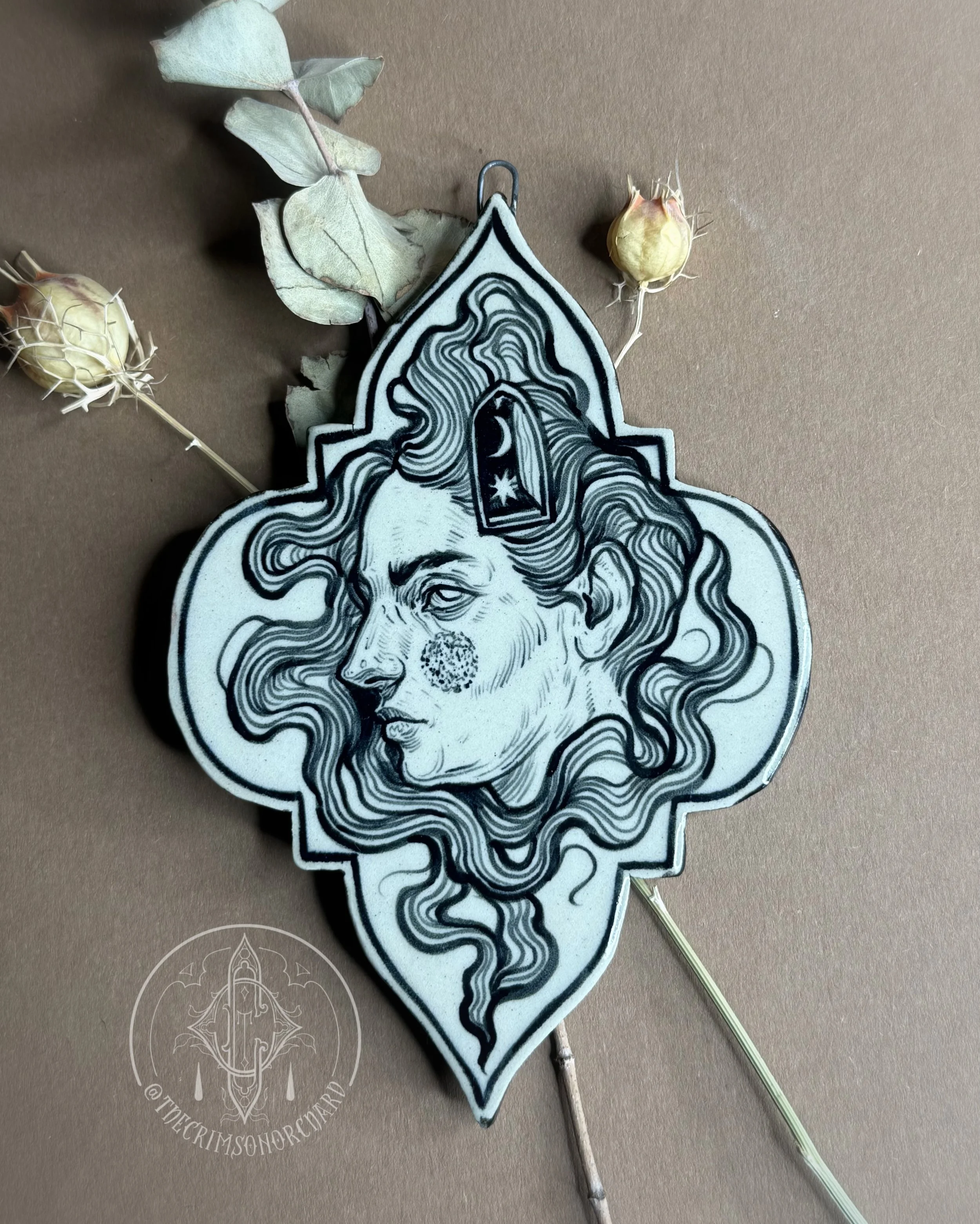 Lady With Door - Wall Hanging Ornament