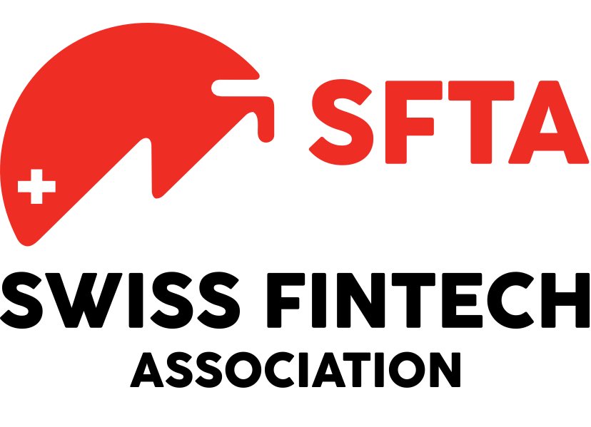 Logo of the Swiss Fintech Association featuring the abbreviation 'SFTA' in red with a stylized Swiss flag symbol and the words 'Swiss Fintech Association' below.