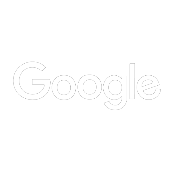 Google logo in white on a black background