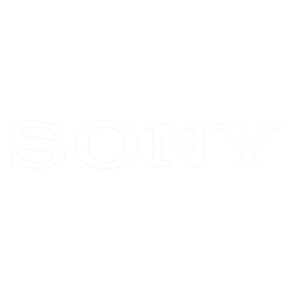 Black background with white text displaying the Sony logo.