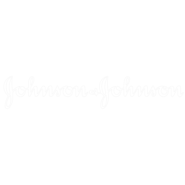 The Johnson & Johnson logo written in white script font on a black background.