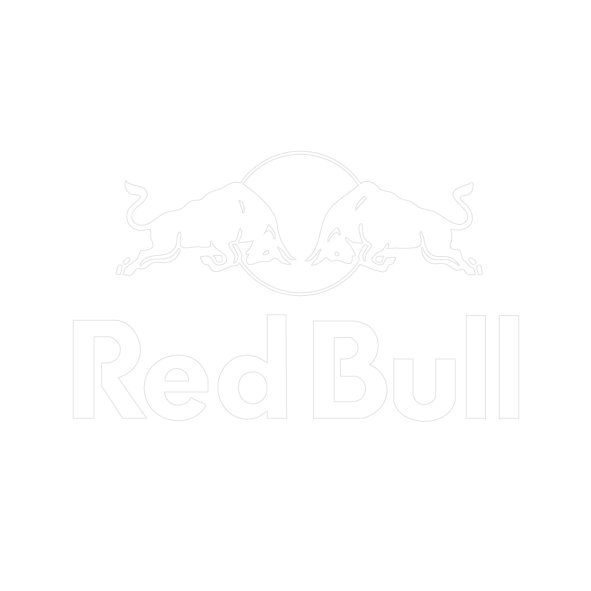 Red Bull logo with two bulls facing each other surrounding a circle, and the words 'Red Bull' beneath.