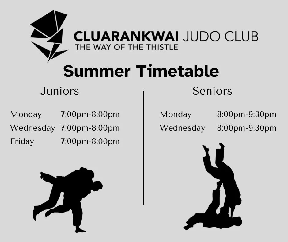 We hope everyone has had a good couple of weeks away from training and you are looking forward to getting back on the mat. 

We are excited to welcome everyone back to training from Monday 13th July.

Class times for the rest of the summer will be th