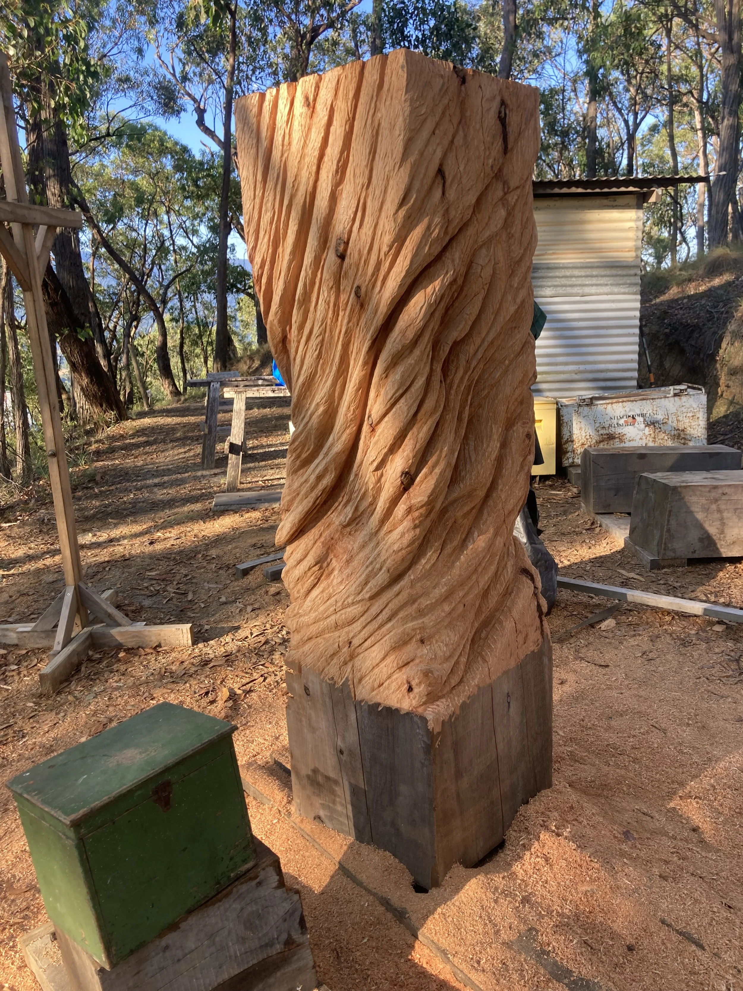 Elements is a sculpture expressing erosion through natural elements Mellbourne sculptor David Puustinen