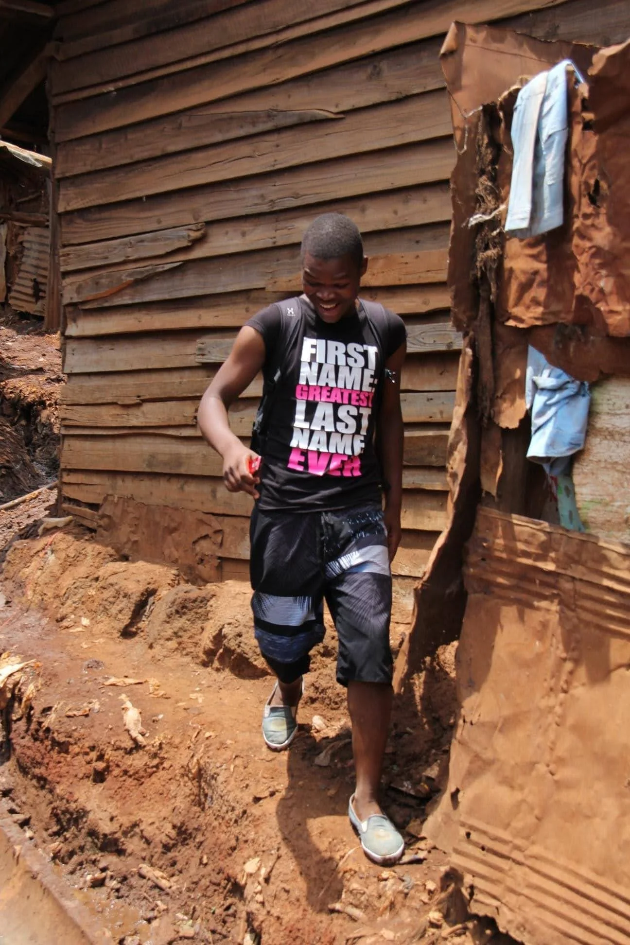 Jacob while hewas livinfg in the slum of Kibera, Nairobi Kenya