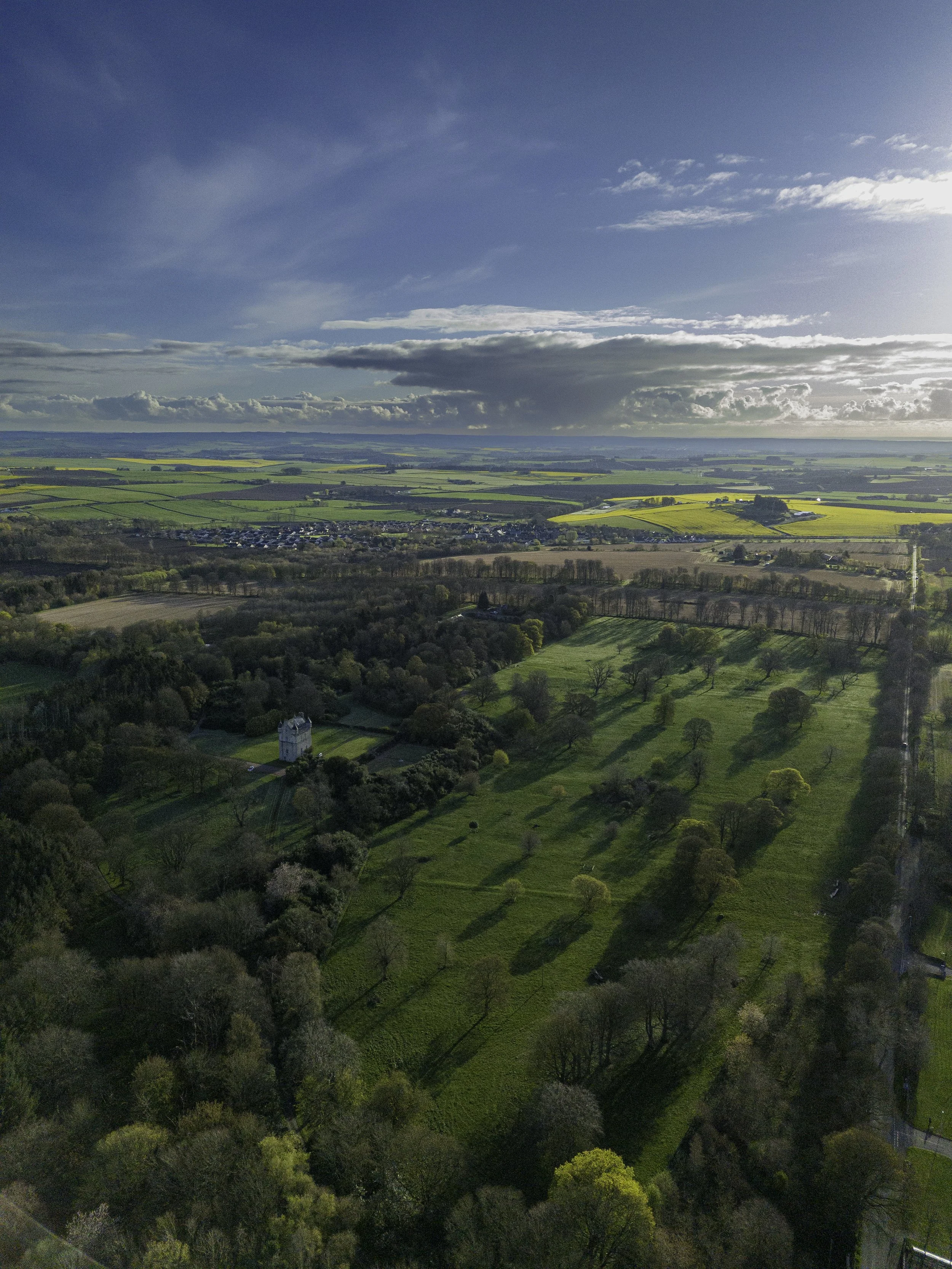 Looking East over Udny - Drone