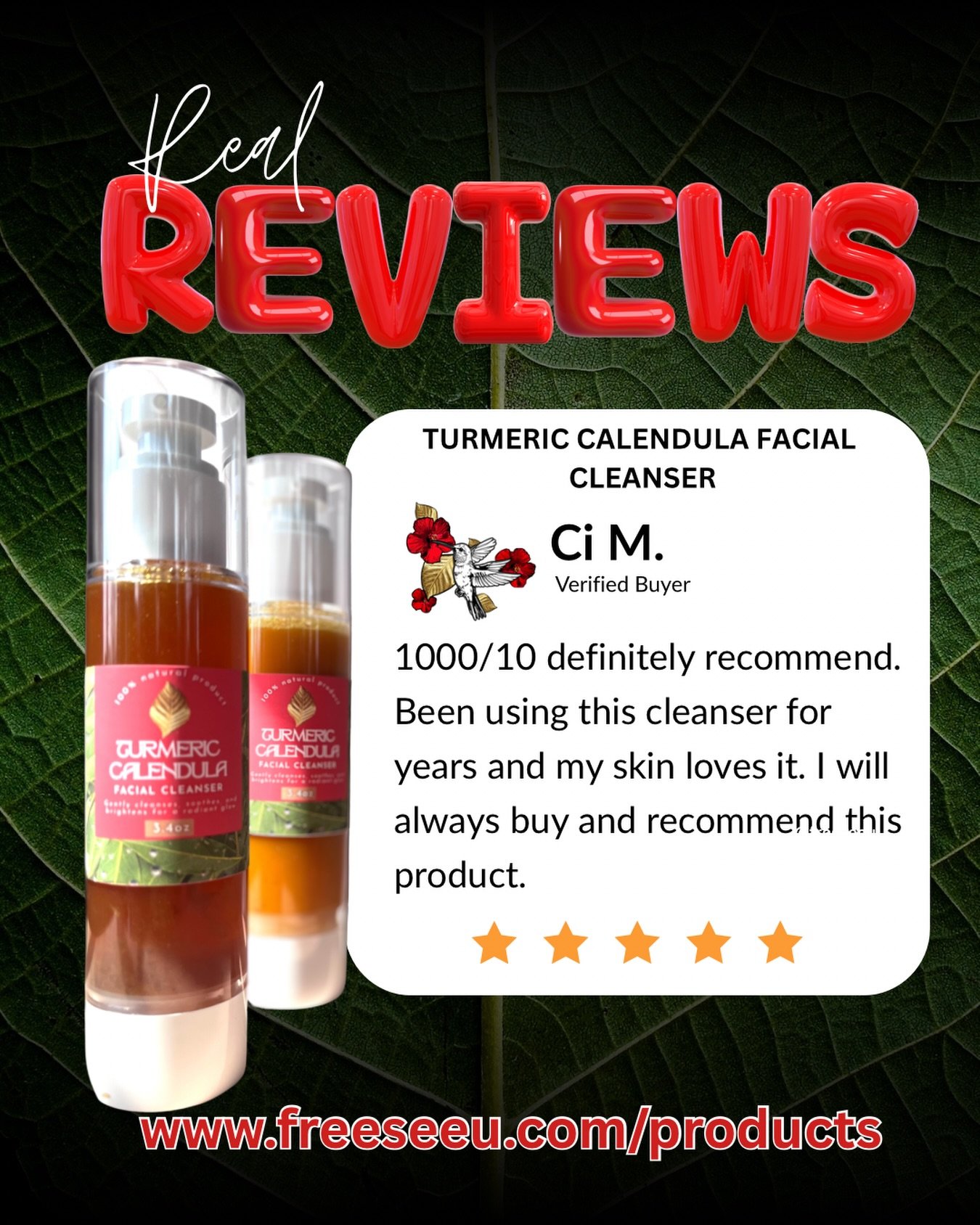 My turmeric calendula facial cleanser has been used by many different people, with many different skin types, and they ALL say, they love the cleanser. The evolution of this formula, even down to its container, has always been intentional and made wi