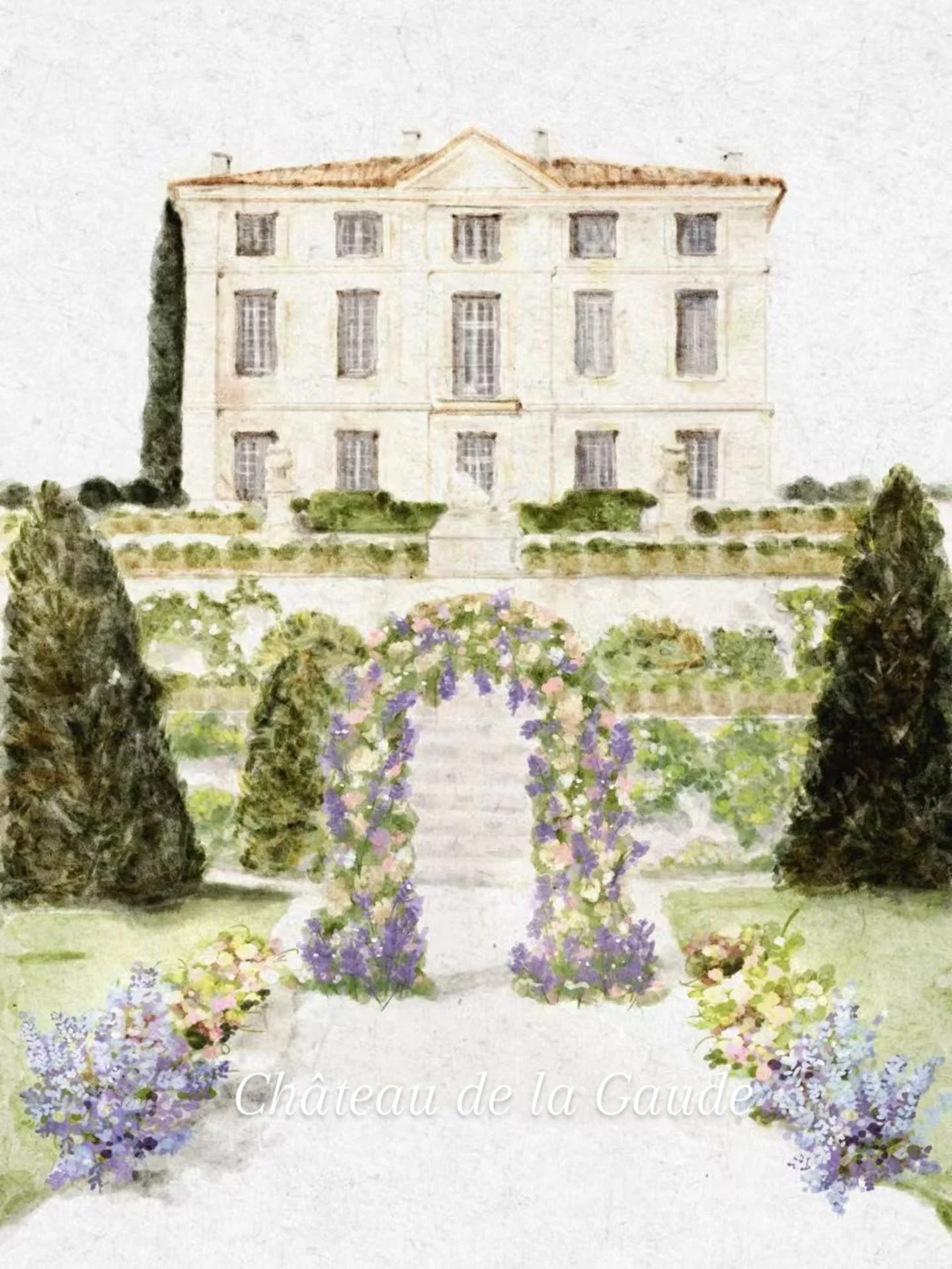 Looking back at one of our favorite venue illustrations &mdash; A little throwback while working on new projects. 

#venueillustration #commissionedart #weddingvenueillustration #invitationdesign #bespokeillustration#qimistudio