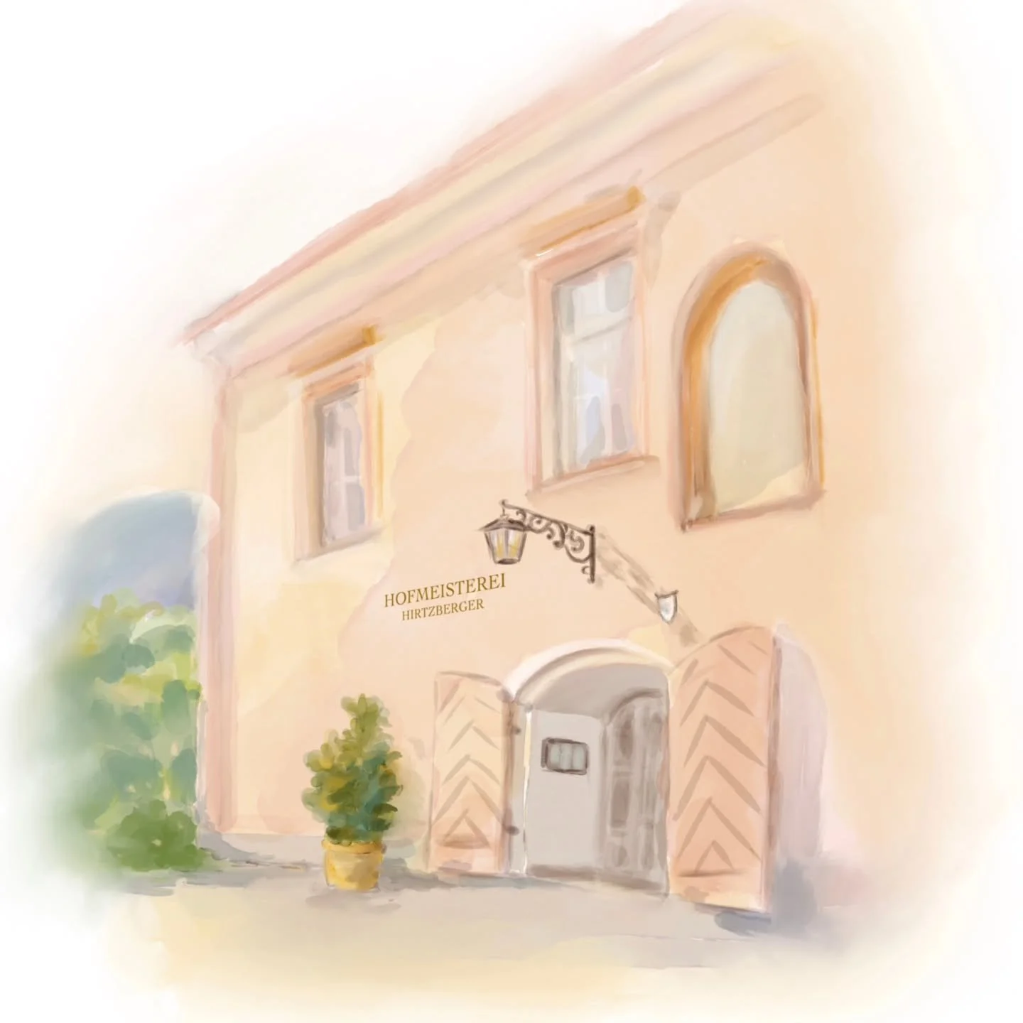 Weekend! Sharing a little something we created for a wonderful August wedding &mdash; this venue illustration of @diehofmeister still radiates the summer magic. 

#weddingvenue #venueillustration #WeddingStationery #commissionedillustration