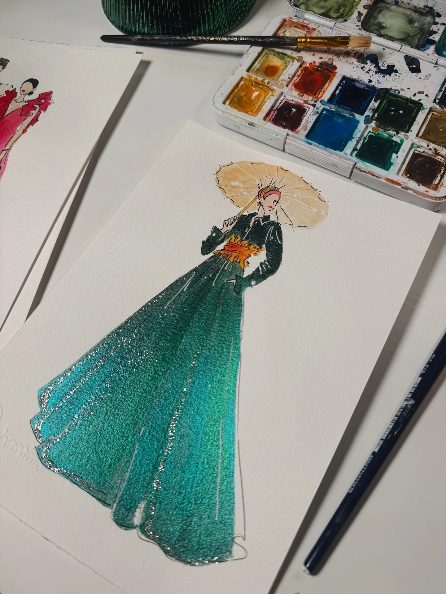 A fashion illustration inspired by the timeless elegance and distinctive aesthetic of @judithbradl 

Created with mixed media to capture the richness of texture and the luminosity of color that define her visual identity.

#fashion #fashionillustrati