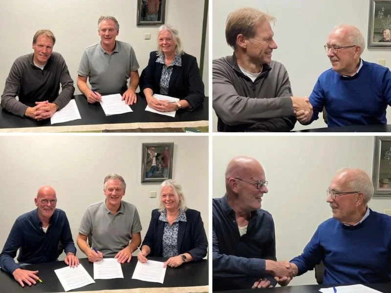 Frank Kattier (FC Berghuizen), Tom Platvoet (ZVV De Esch), Vincent Kokenberg (Impuls), Maria Walters (Stichting Ontmoetingsparken Twente) en Willem Joosten (Twentse Noabers)