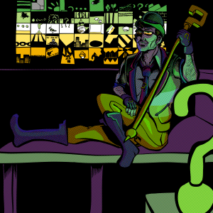 Arkham City Riddler in tacky pride suit REMEMBER THIS TIME.png
