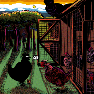 Dickie watching the chickie coop.png